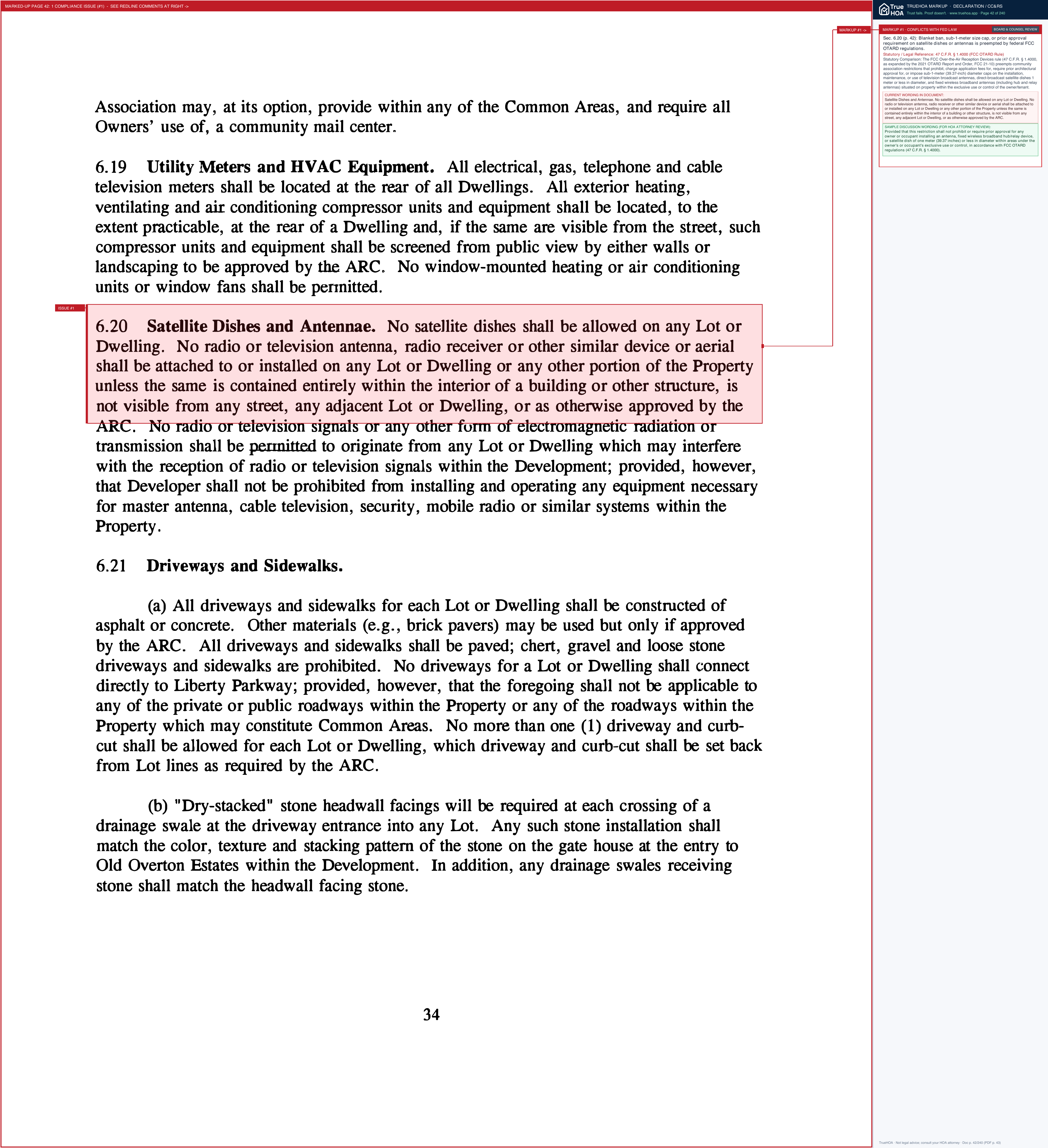 Vestlake Communities at Liberty Park HOA Vestlake.Communities.Covenants.Conditions.Restrictions Updated 2023 04 21 page 42 widened with TrueHOA Crystal AI margin annotations