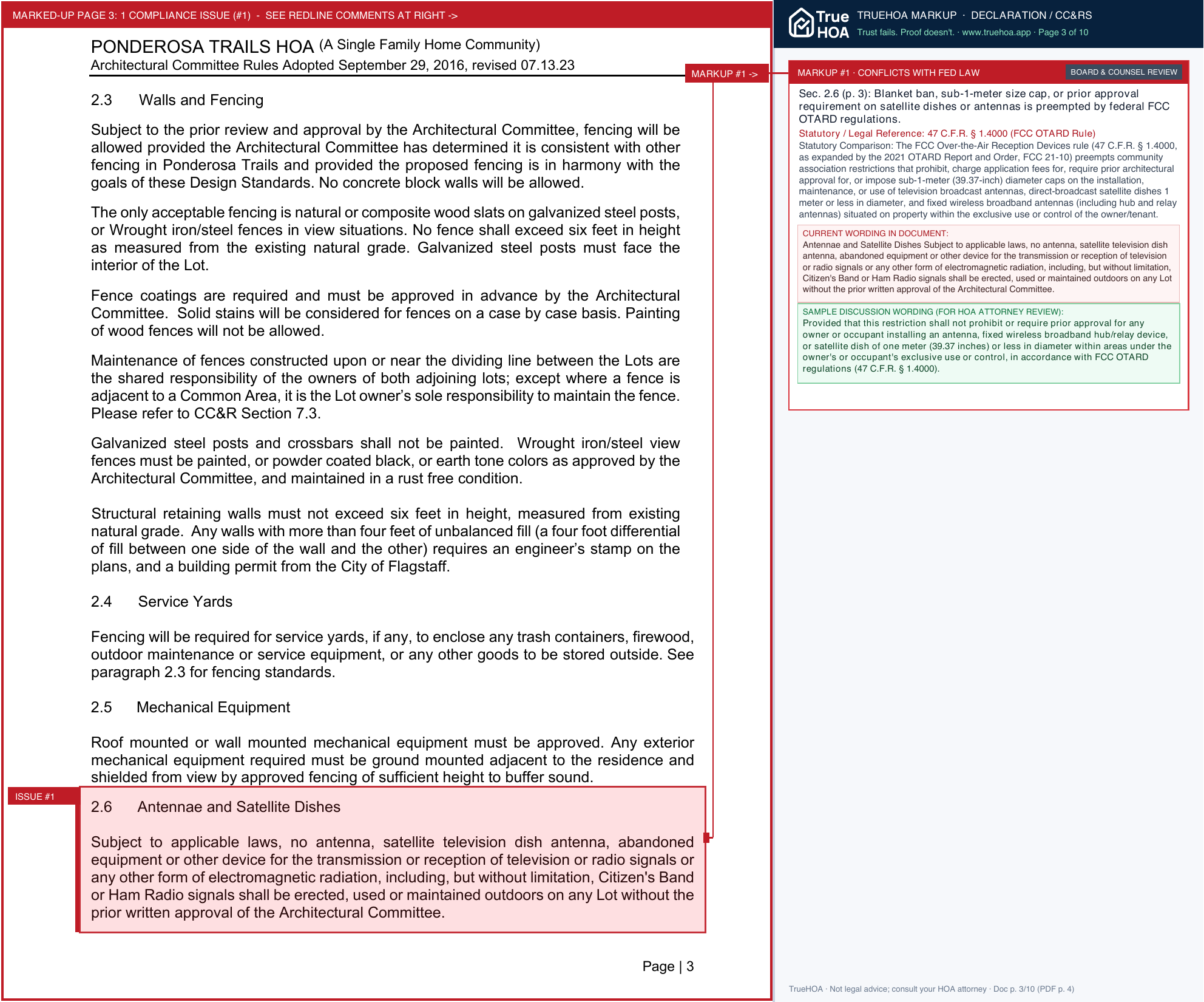 Ponderosa Trails HOA 047 AC Rules Revised 07.13.2023 PTHOA page 3 widened with TrueHOA Crystal AI margin annotations