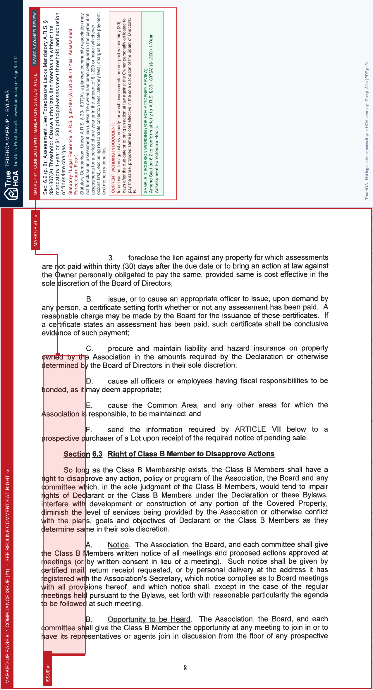 The Uplands at Lambert Lane HOA ULL Bylaws page 8 widened with TrueHOA Crystal AI margin annotations
