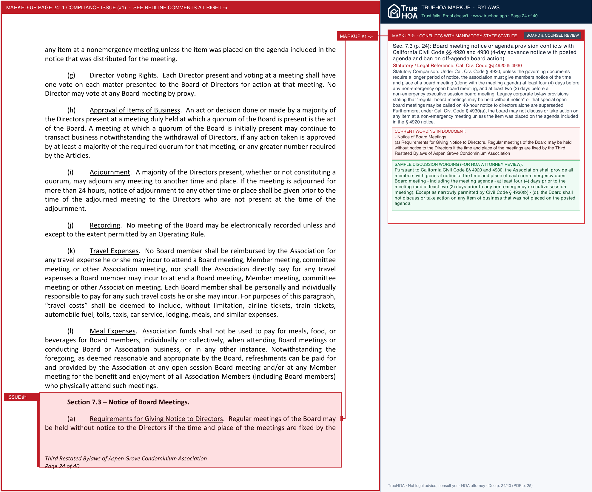 Aspen Grove Condominium Association Full Exctd and Certified Aspen Grove Northstar Updated 2023 Third Amended and Restated Bylaws 00089047xA27C1 page 24 widened with TrueHOA Crystal AI margin annotations