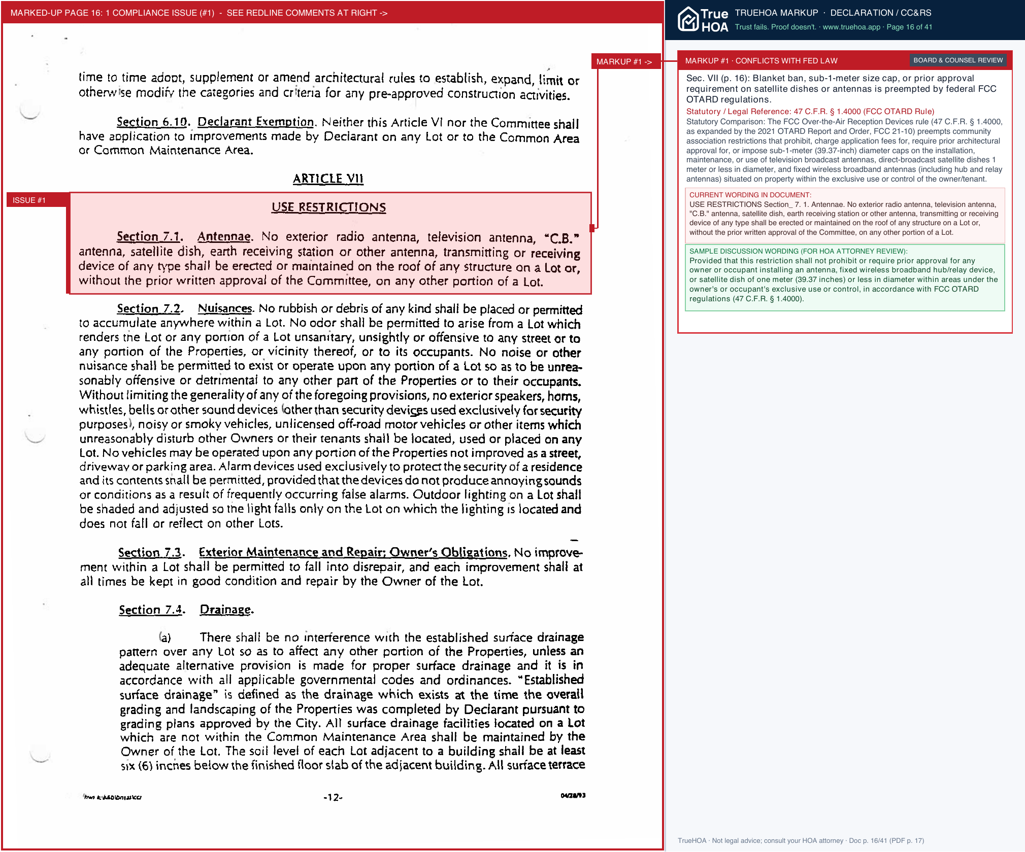 California Brisas HOA Cabr Ccrs page 16 widened with TrueHOA Crystal AI margin annotations