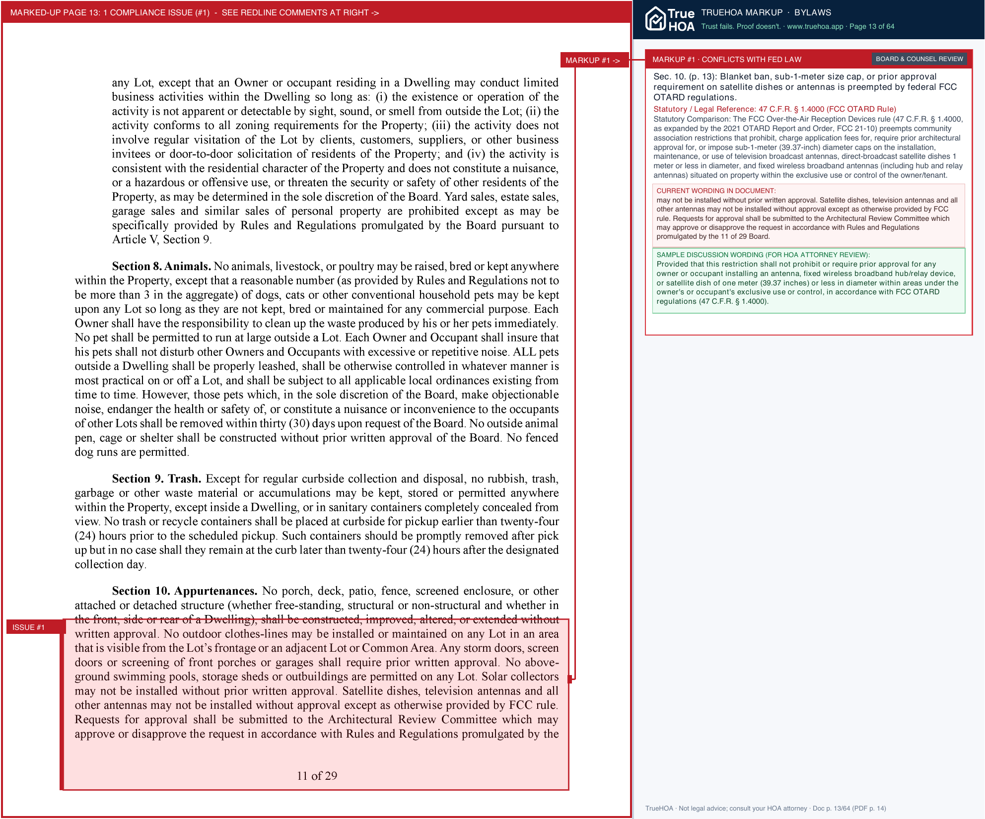 Bellagio on Venice Island HOA BOVI DOCS Declaration AOI Bylaws Second Amended Restated 2026 05 26 page 13 widened with TrueHOA Crystal AI margin annotations