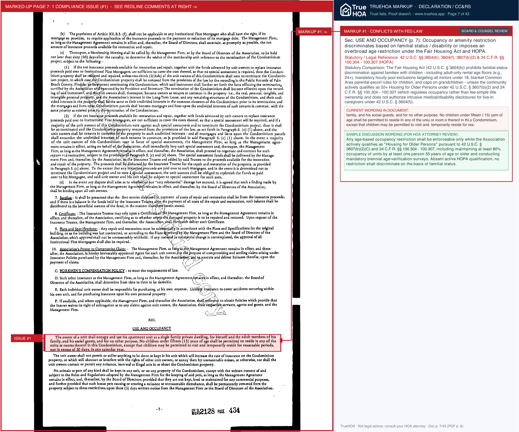 Canterbury I Condominium Association Original Declaration of Condominium page 7 widened with TrueHOA Crystal AI margin annotations