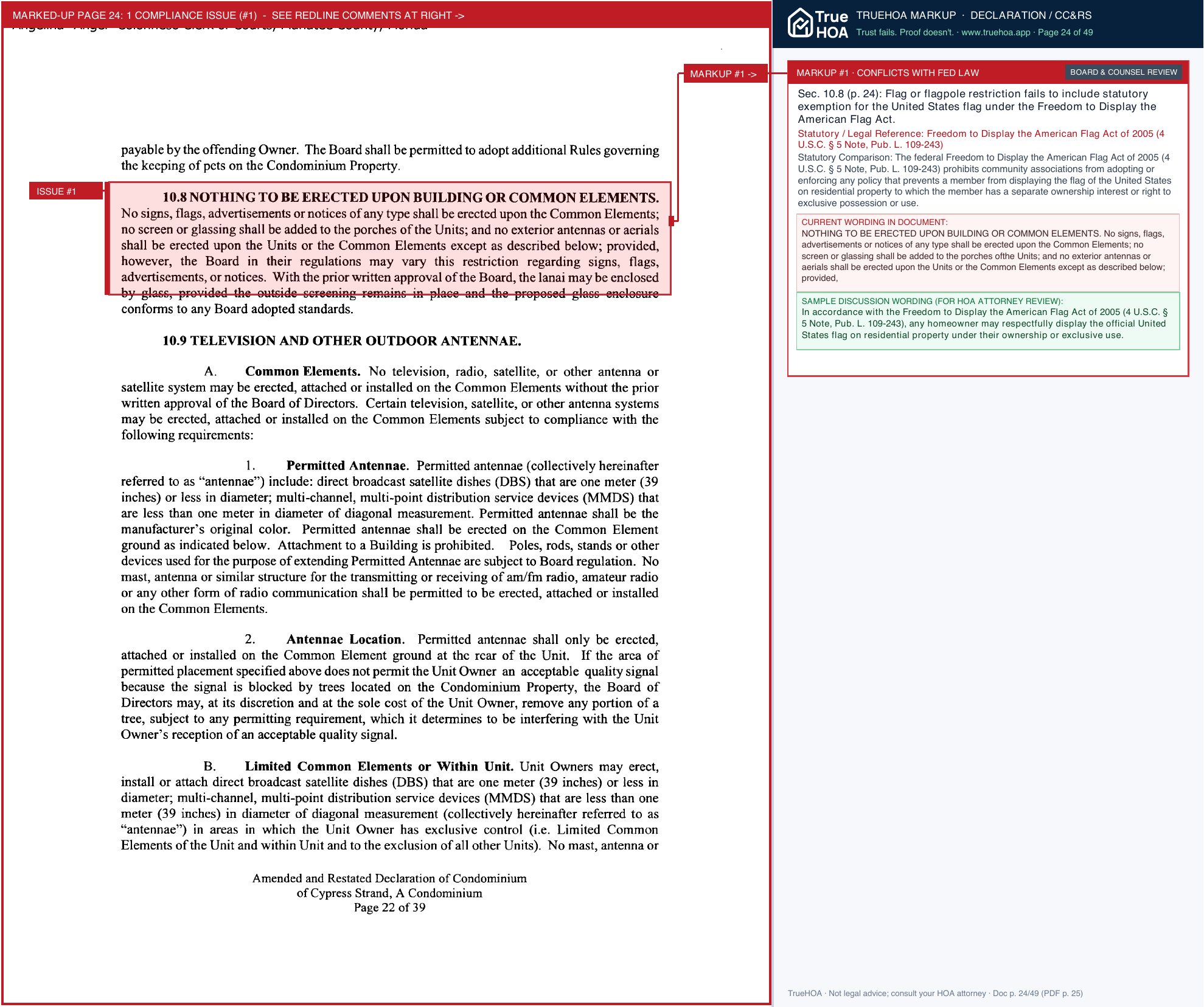 Cypress Strand HOA Cypress Strand HOA Declaration Amended v2018 05 14 page 24 widened with TrueHOA Crystal AI margin annotations