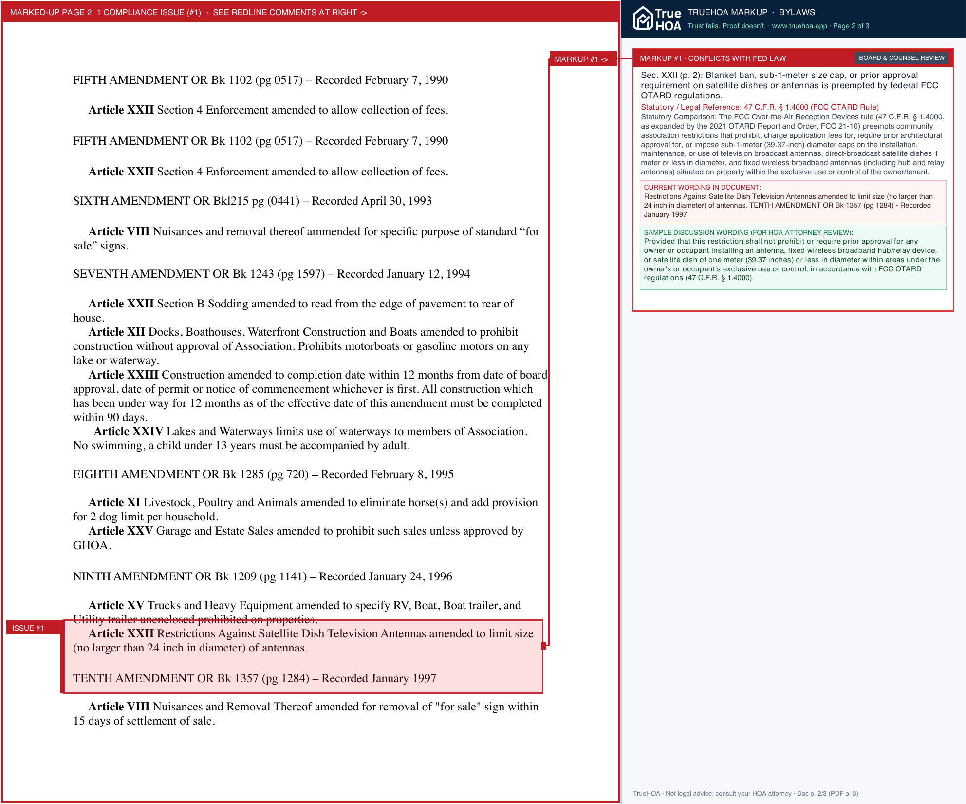 Golf Hammock Owners Association Revived Articles of Incorporation, By Laws & Covenants & Restrictions page 2 widened with TrueHOA Crystal AI margin annotations