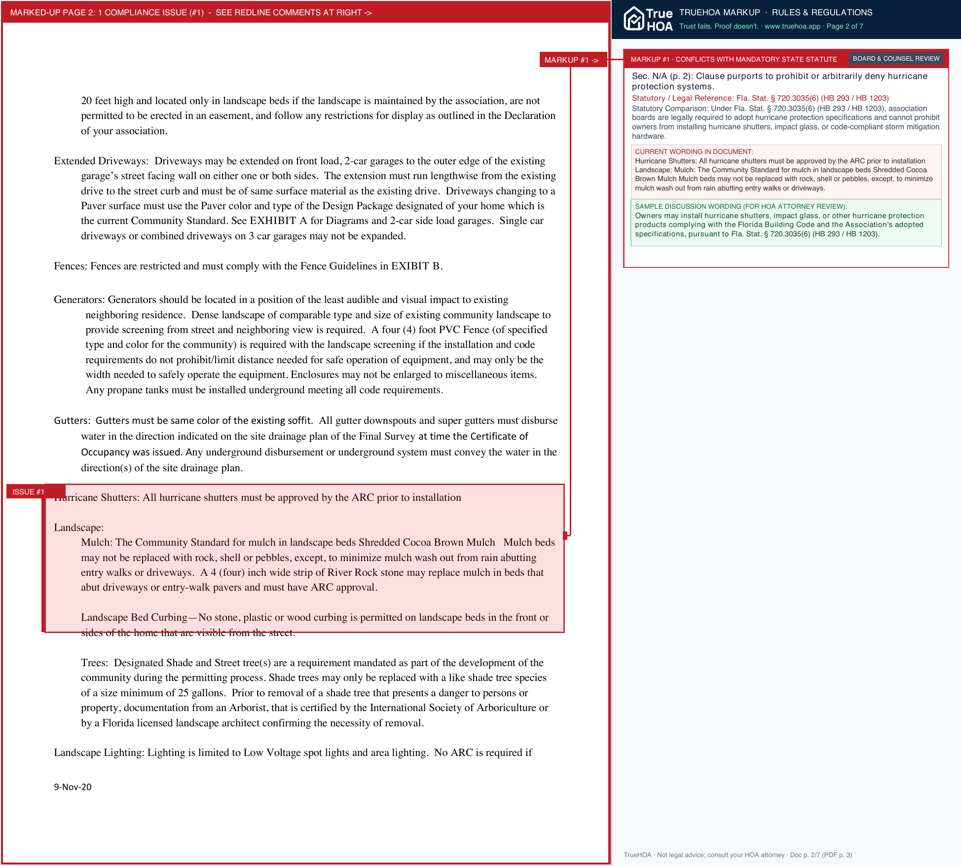 Kingsley Creek HOA KINGSLEY CREEK COMMUNITY STANDARDS page 2 widened with TrueHOA Crystal AI margin annotations