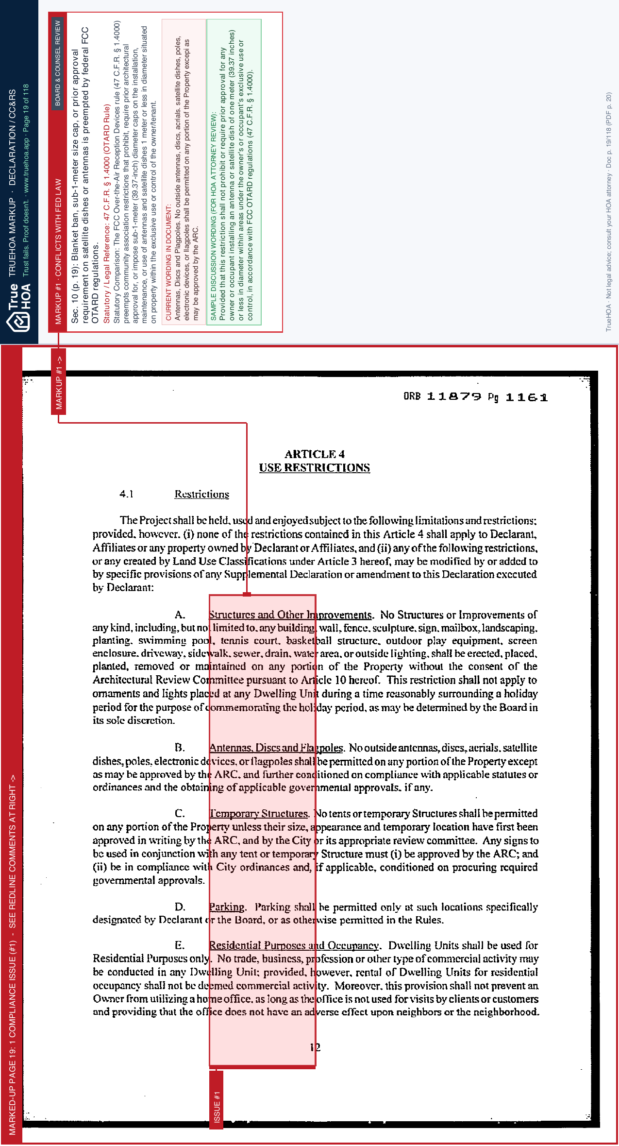 Madison Green Master Association Declaration of Covernants page 19 widened with TrueHOA Crystal AI margin annotations