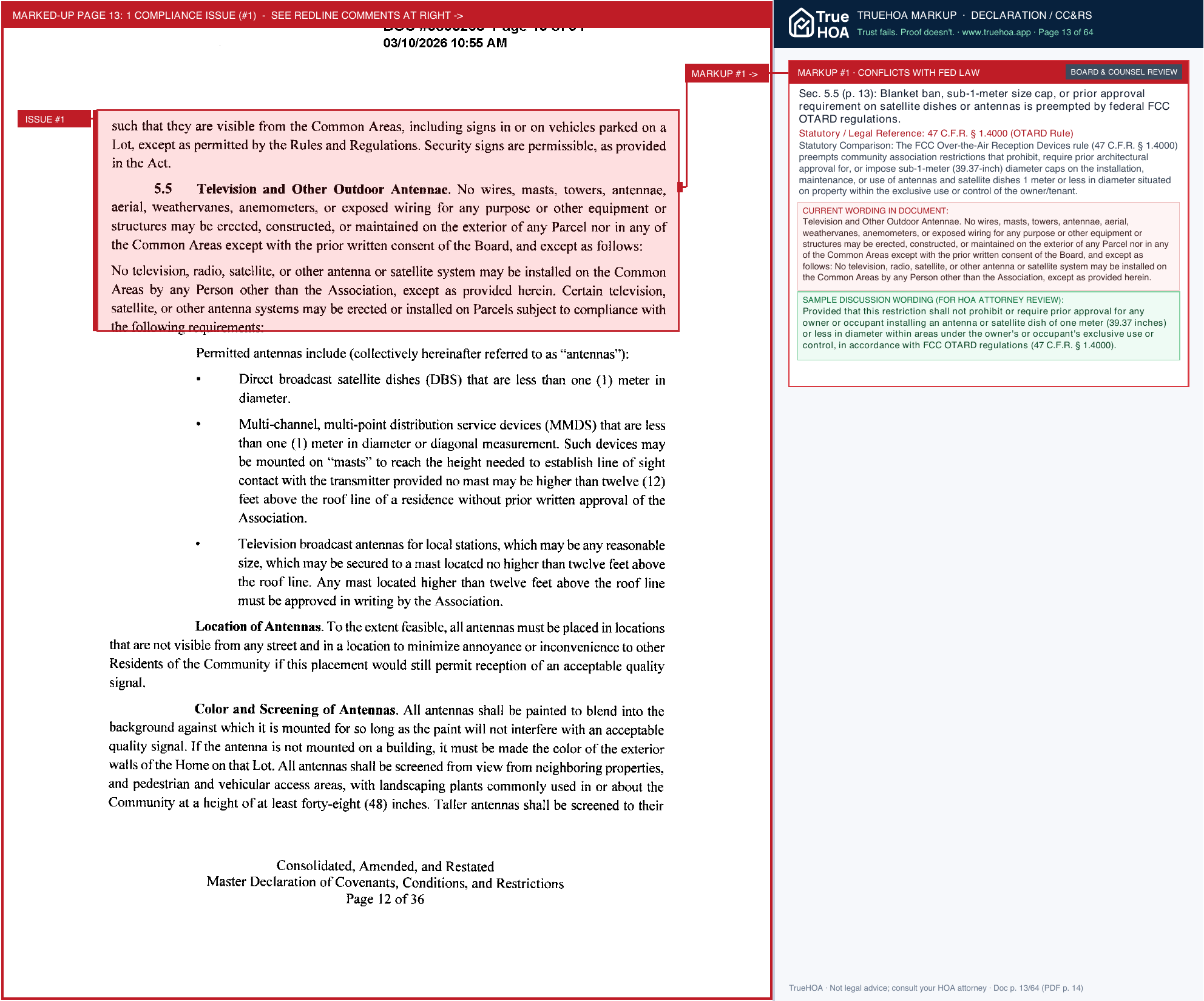 Magnolia Plantation POA Consolidated, Amended and Restated Master Declaration of Covenants, Conditions and Restrictions page 13 widened with TrueHOA Crystal AI margin annotations