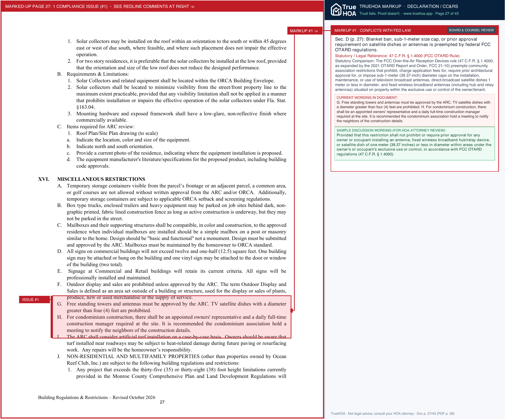 Ocean Reef Community Association MASTER BRR 10.21.26 page 27 widened with TrueHOA Crystal AI margin annotations