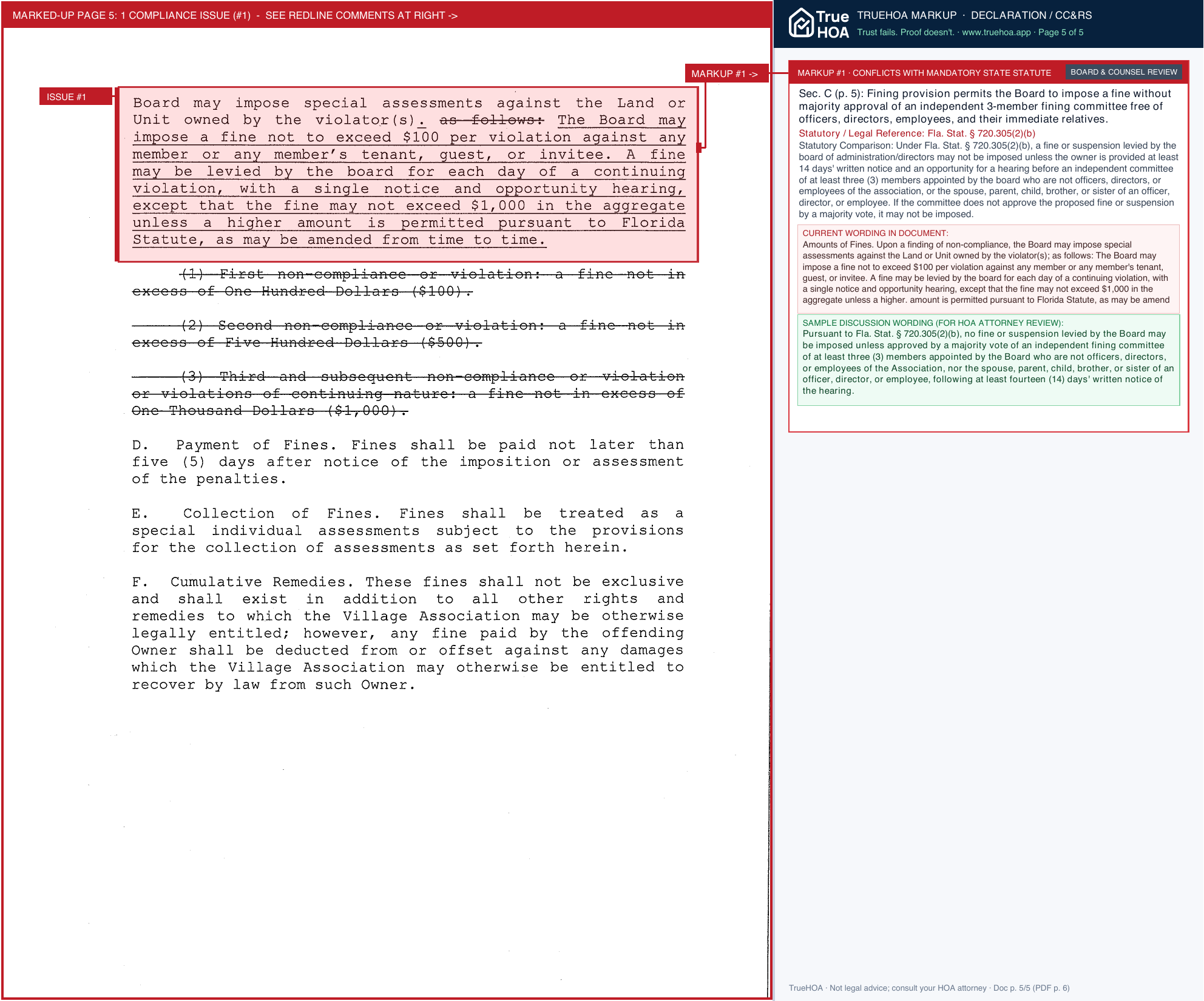 Port Antigua at Coral Bay HOA DecOfCovs 4 Amendment 3 Rec 2019 05 02 Scan page 5 widened with TrueHOA Crystal AI margin annotations