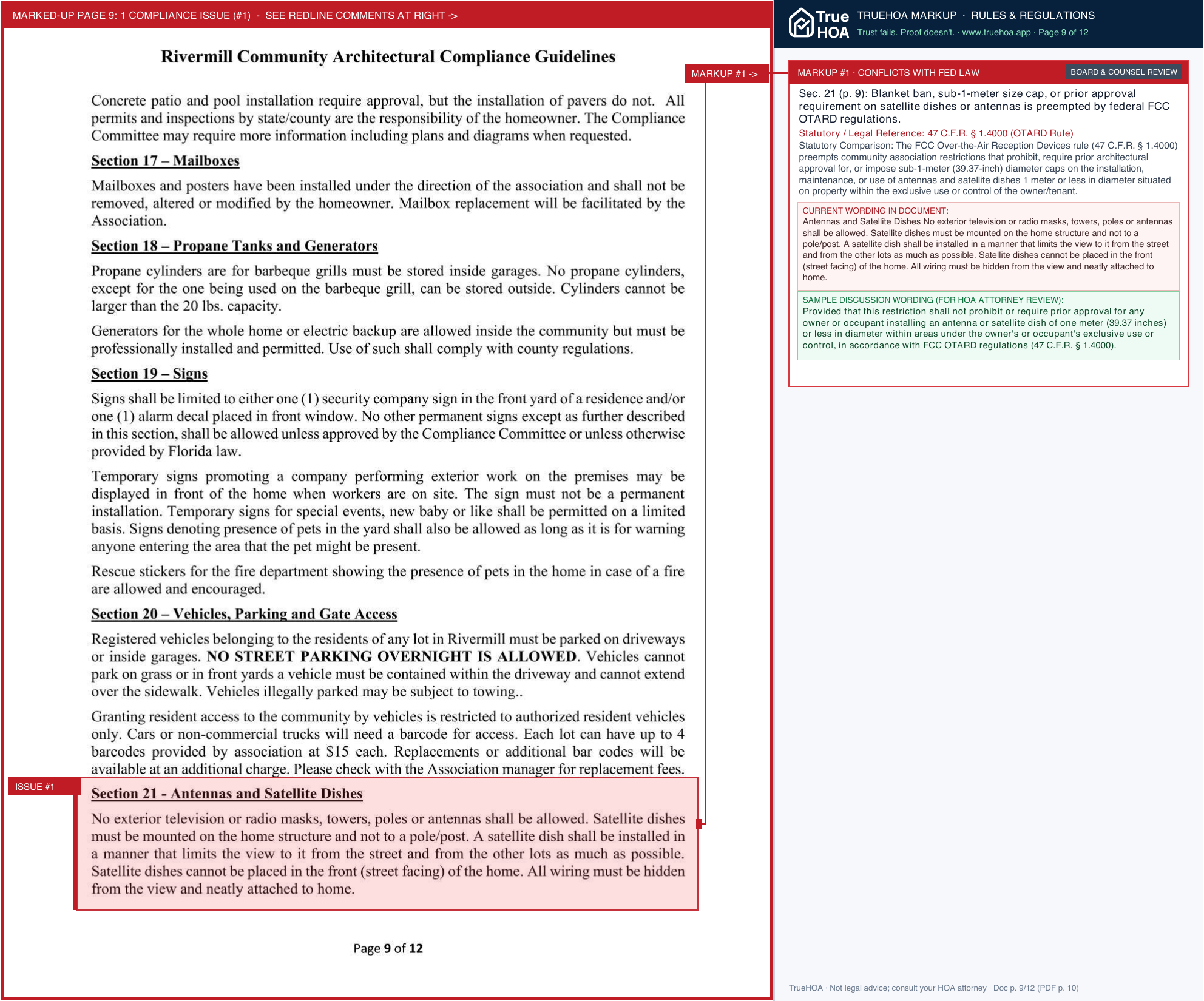 Rivermill HOA Rivermill Architectural Guidelines page 9 widened with TrueHOA Crystal AI margin annotations
