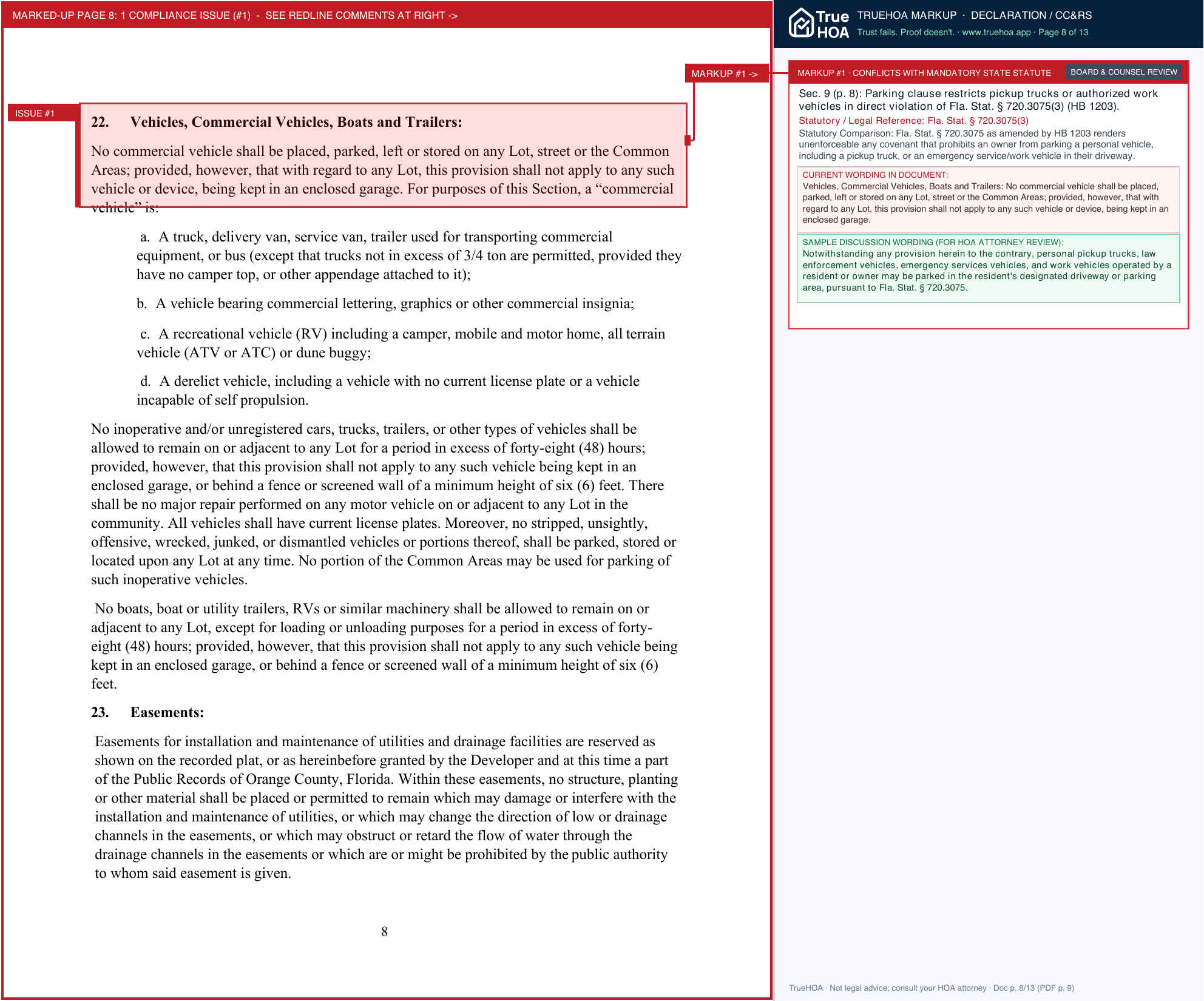South Bay HOA Exhibit A Planning Criteria 202406 page 8 widened with TrueHOA Crystal AI margin annotations