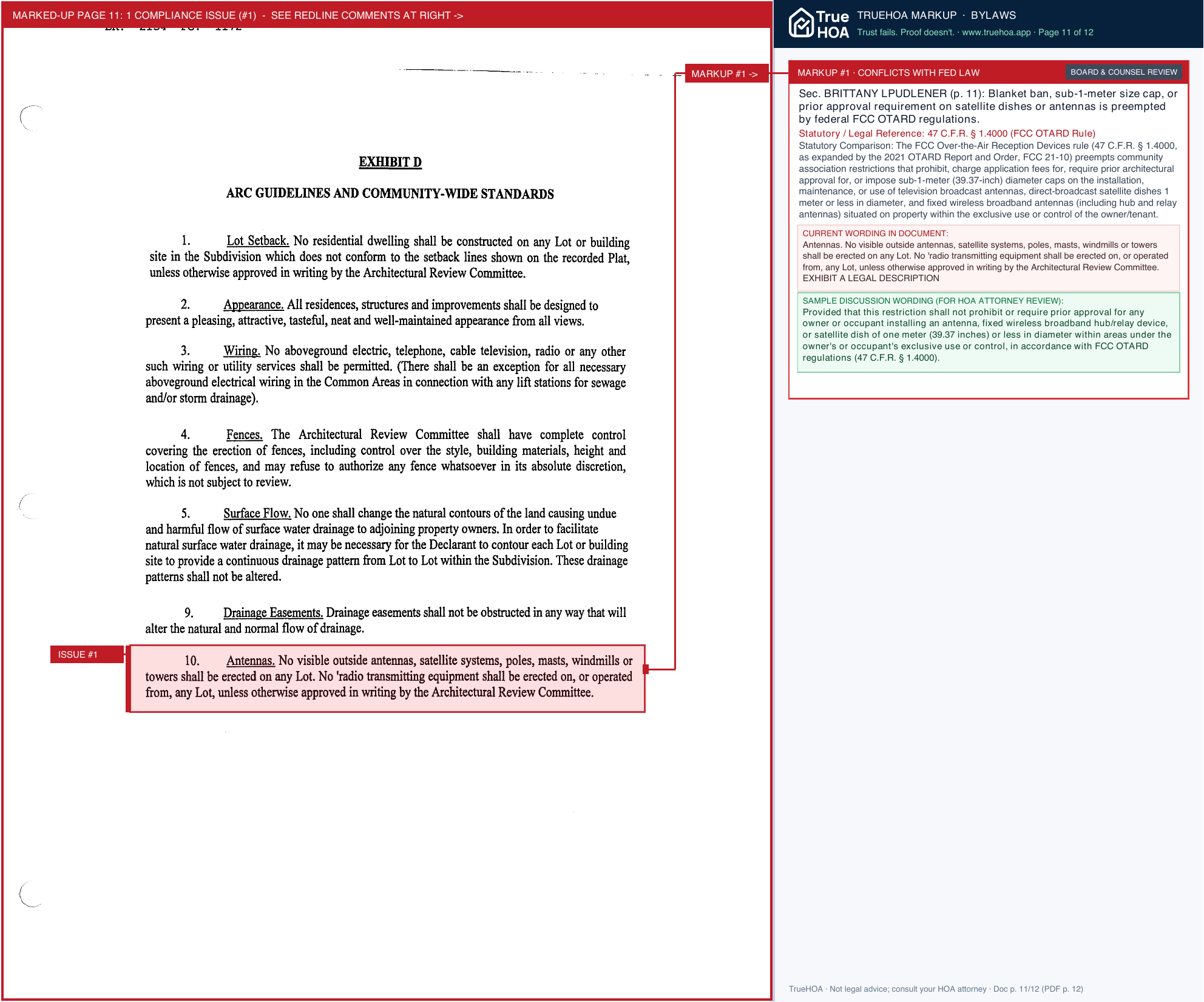 Timberlake HOA Association Bylaws page 11 widened with TrueHOA Crystal AI margin annotations