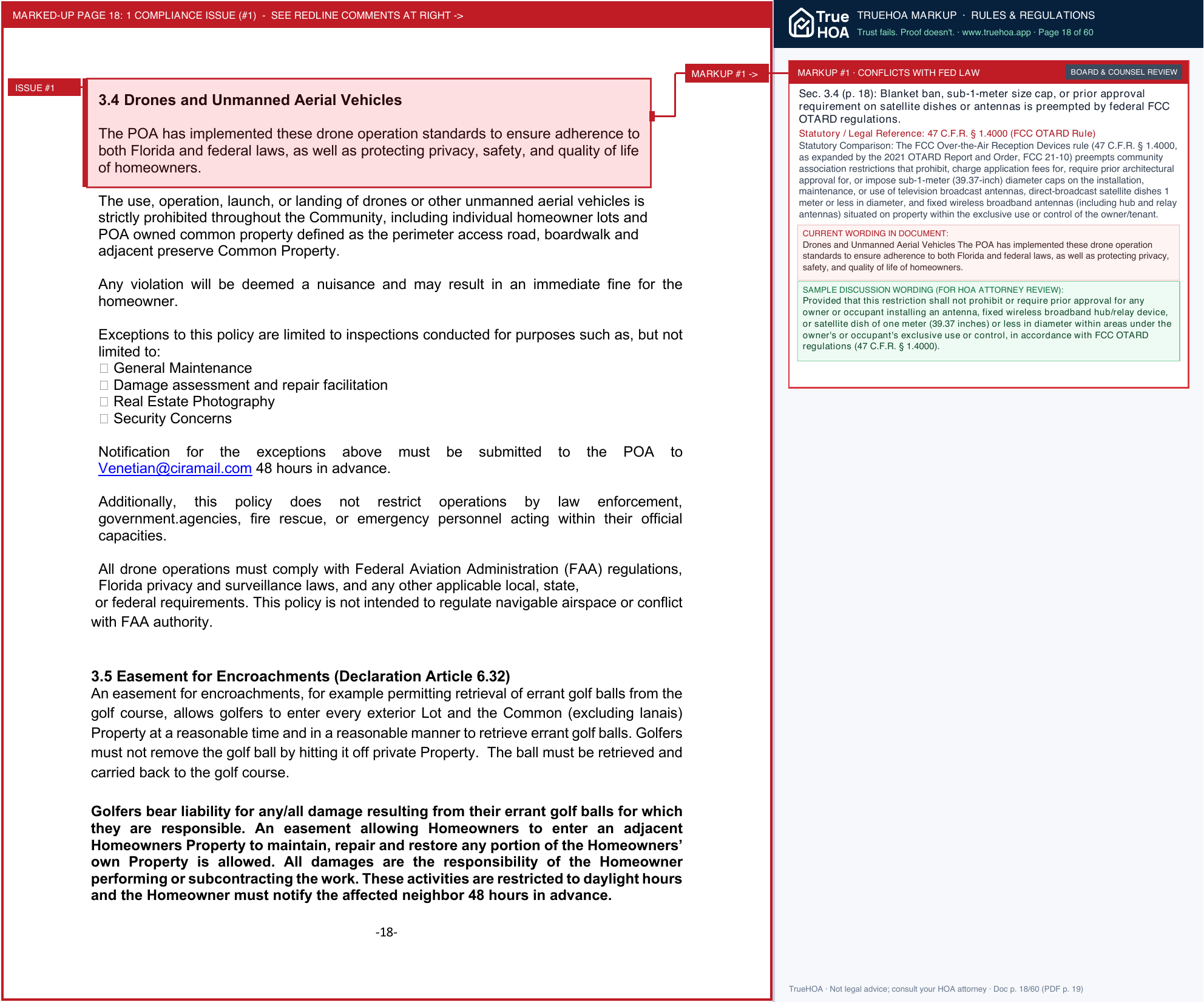 Venetian Golf & River Club POA Community Wide Standards Approved August 20 20 page 18 widened with TrueHOA Crystal AI margin annotations