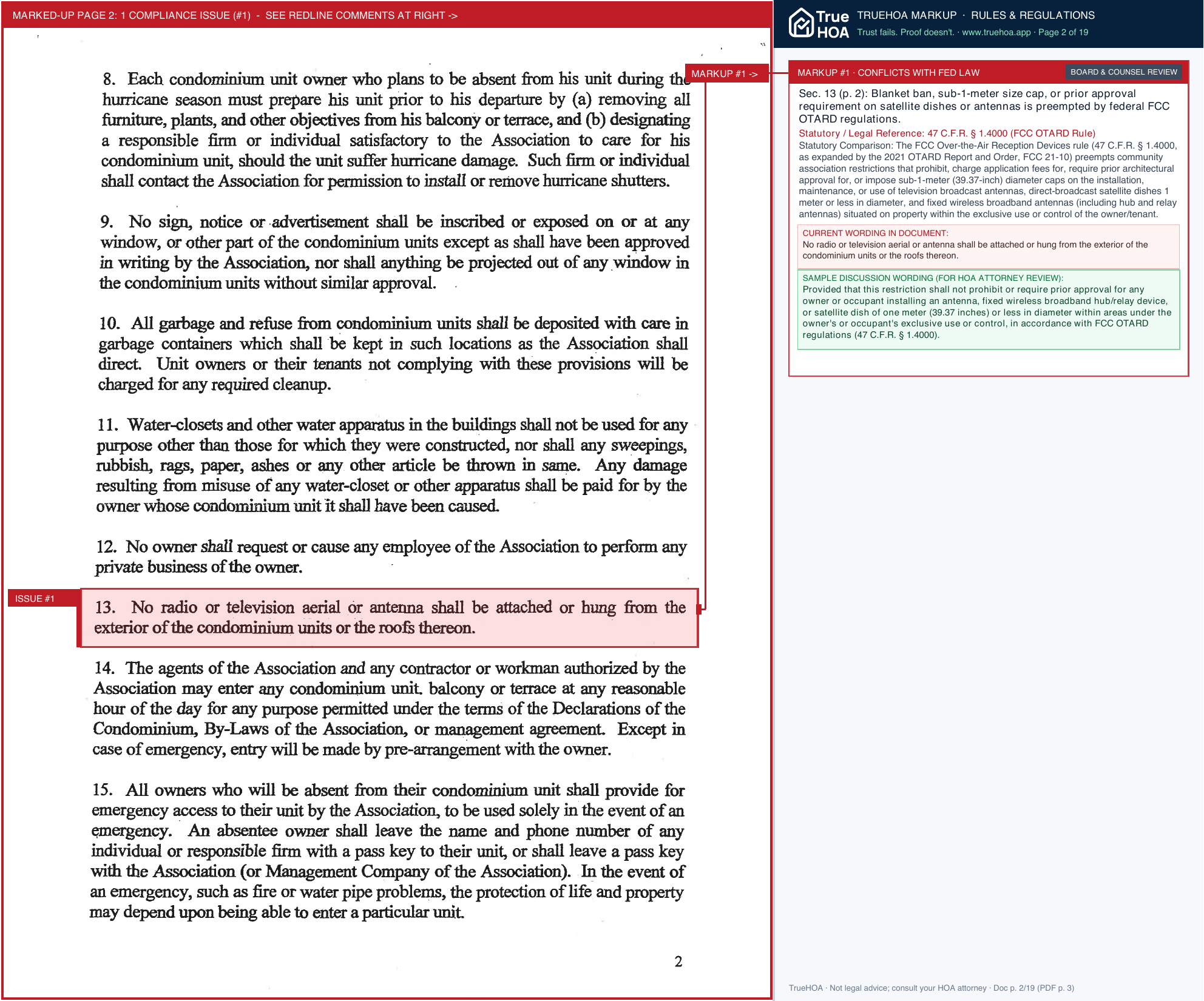 Waterlefe Master POA 2024 10 03 WATCH RULES REGULATIONS.aspx page 2 widened with TrueHOA Crystal AI margin annotations