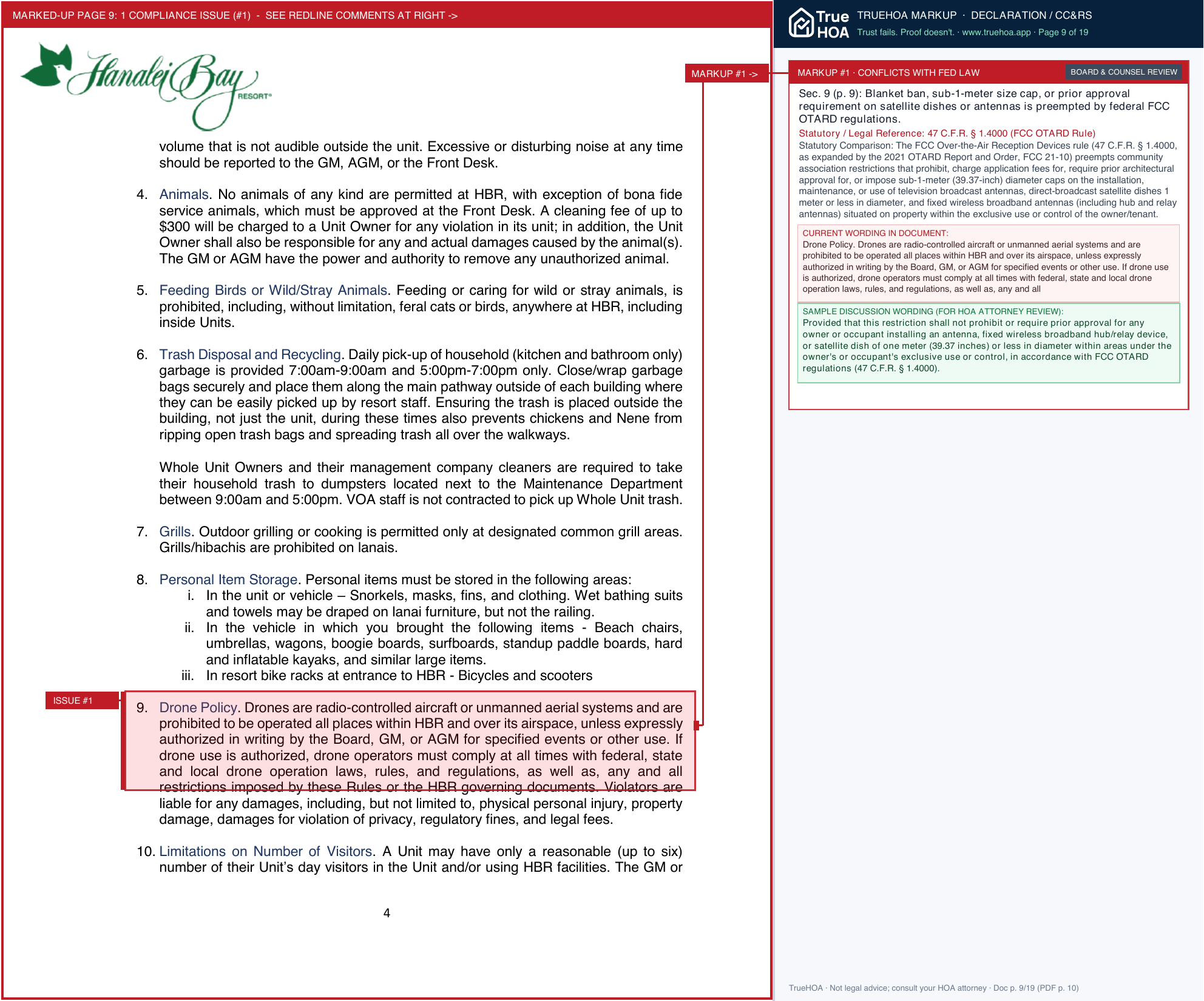 Hanalei Bay Resort Aoao AOAO Official House Rules 02 11 2025 002 1 page 9 widened with TrueHOA Crystal AI margin annotations