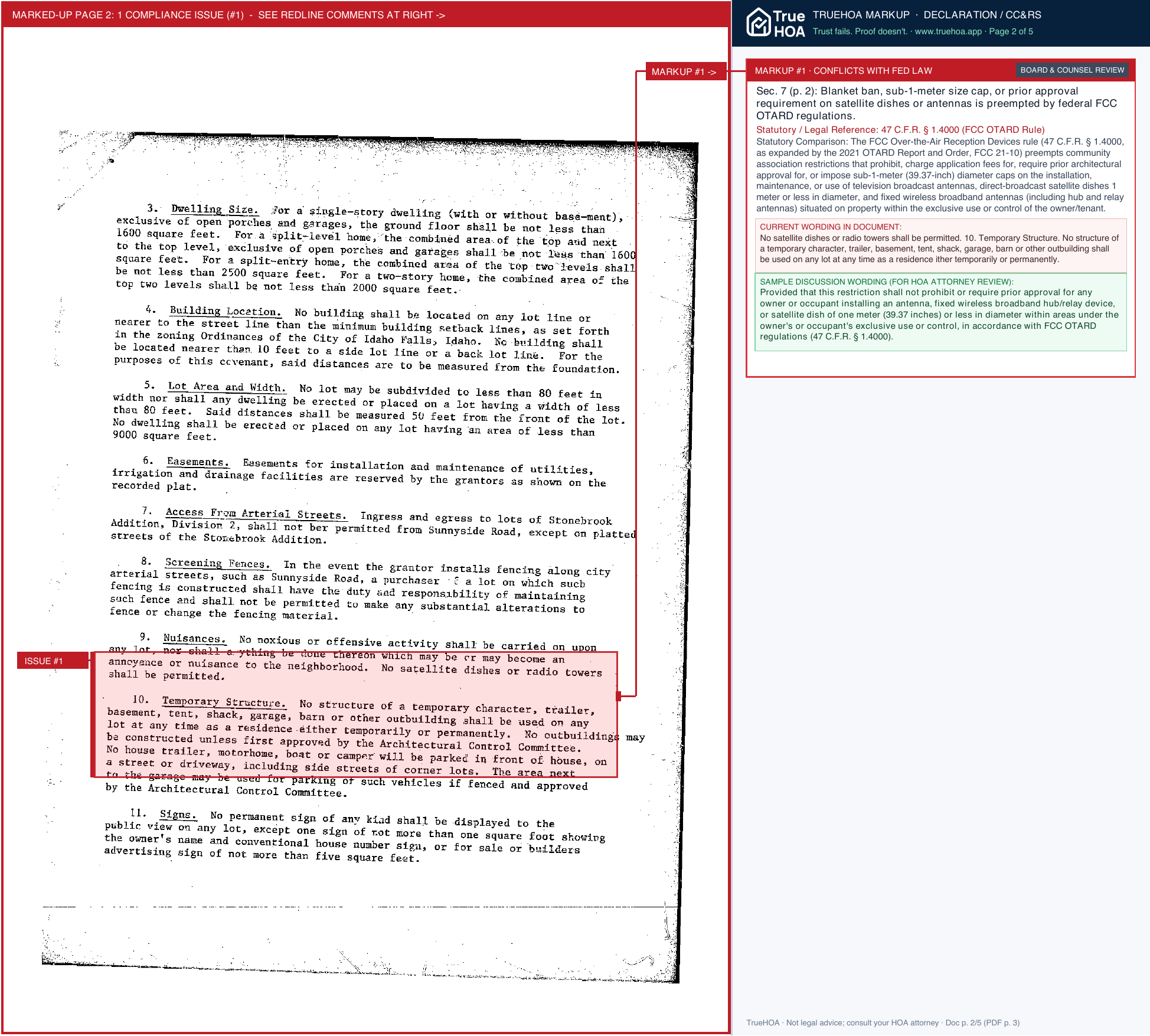 Stonebrook HOA Stonebrook Div. No. 2 Amended page 2 widened with TrueHOA Crystal AI margin annotations
