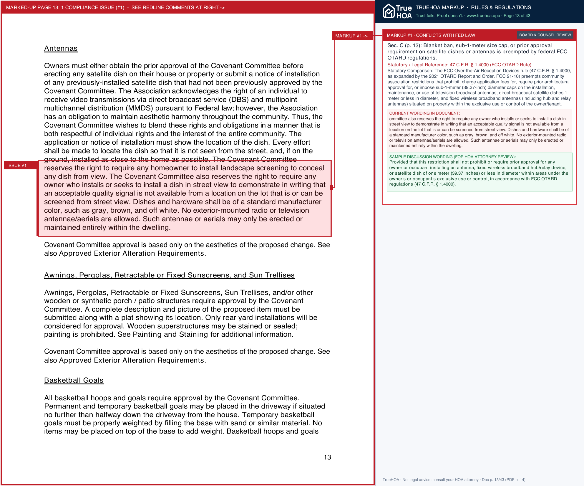 Cedar Valley / Seneca Crossing HOA Arch Guidelines Update for 2022 Final Version page 13 widened with TrueHOA Crystal AI margin annotations