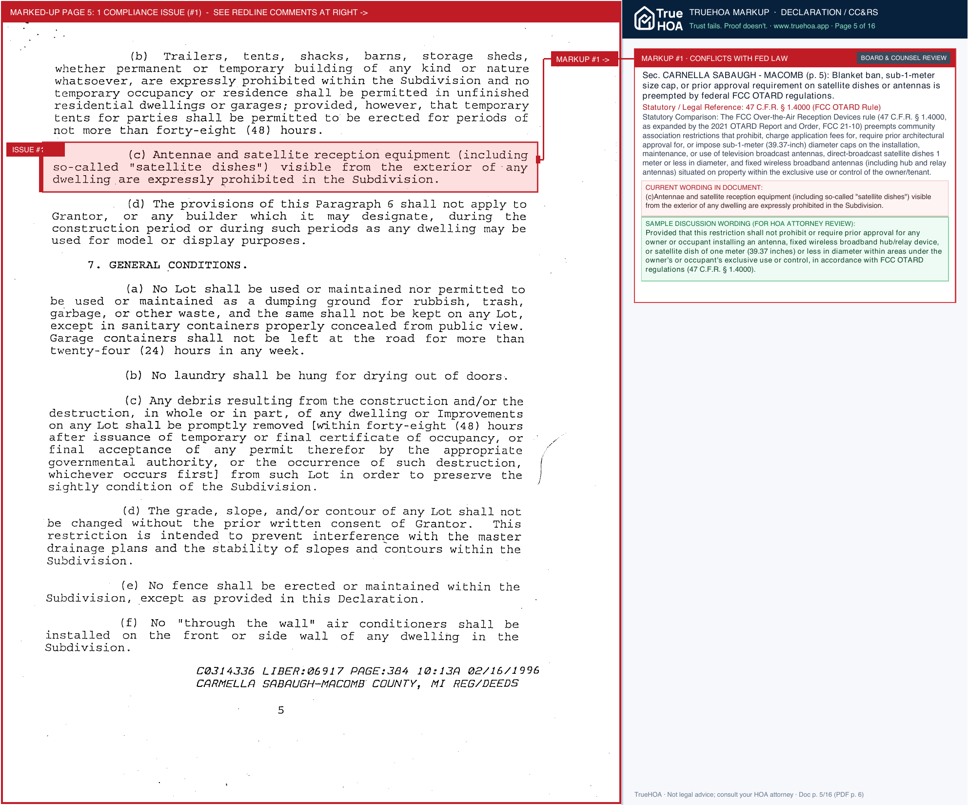 Walnut Creek HOA WalnutCreekSubdivisionCovandRestr page 5 widened with TrueHOA Crystal AI margin annotations