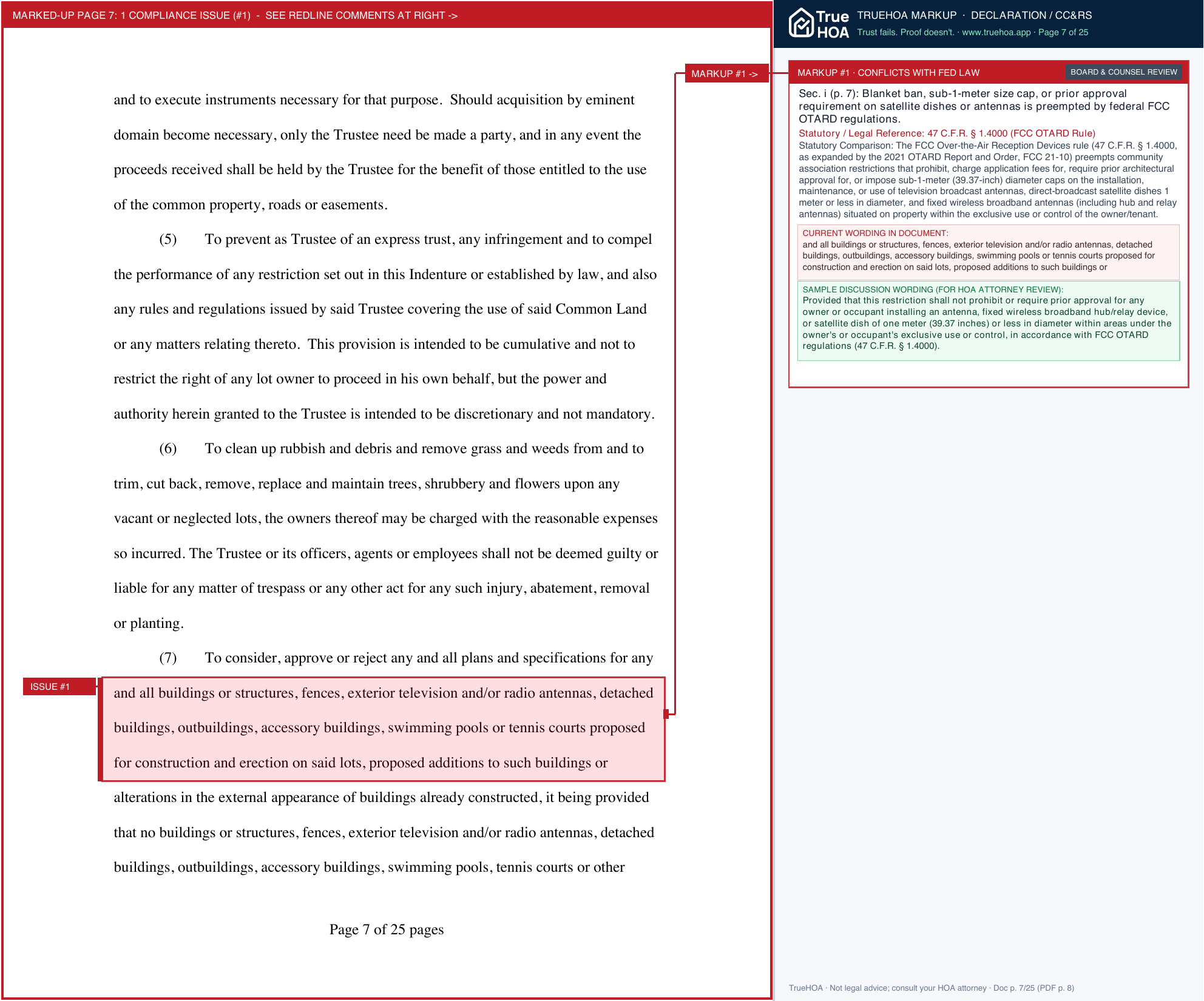 Royal Acres Subdivision 997c0a 676ab7f033f2401a820264ea5e178dfa page 7 widened with TrueHOA Crystal AI margin annotations