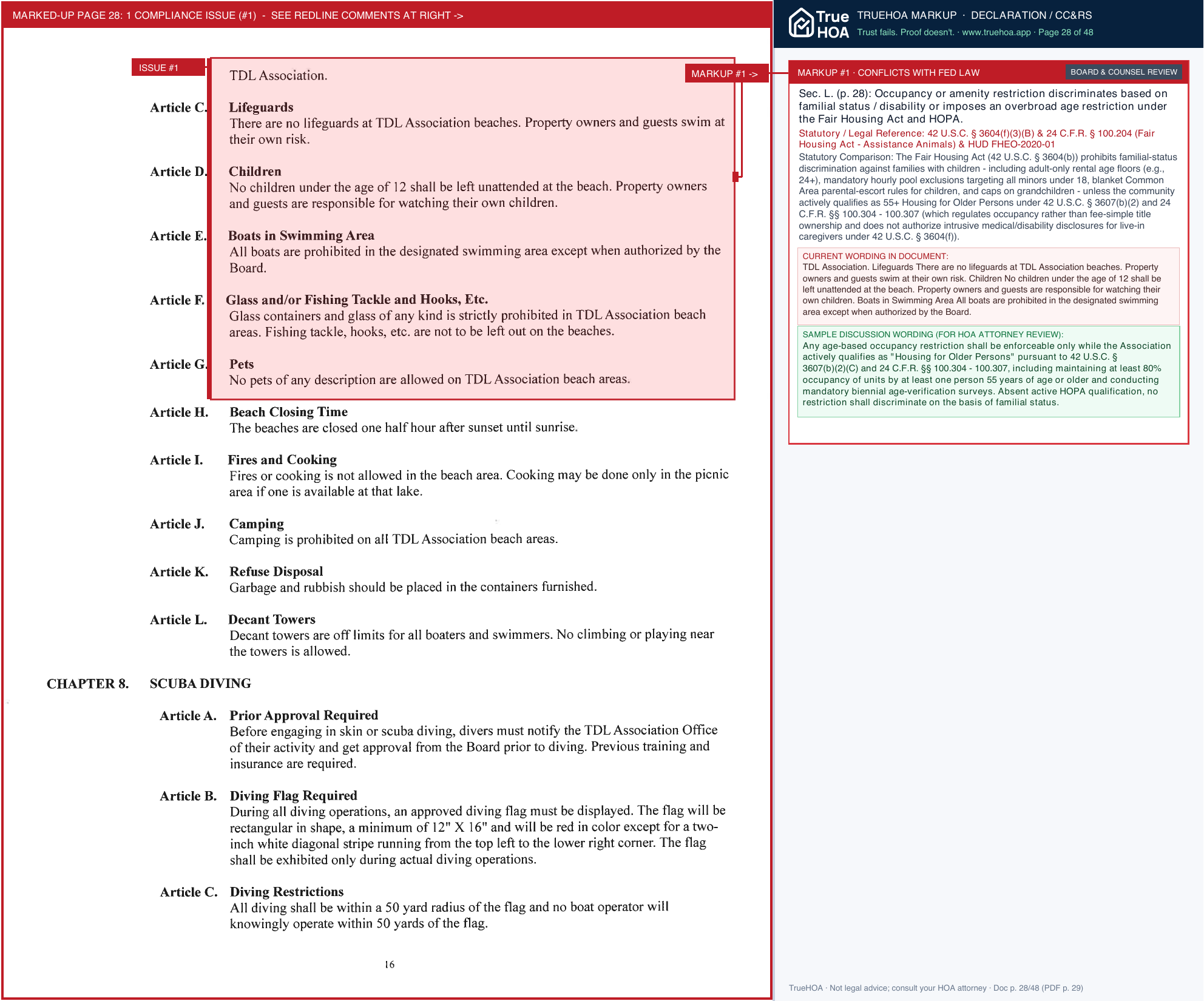 Terre Du Lac Association Rules Regs Complete 7 2024 page 28 widened with TrueHOA Crystal AI margin annotations