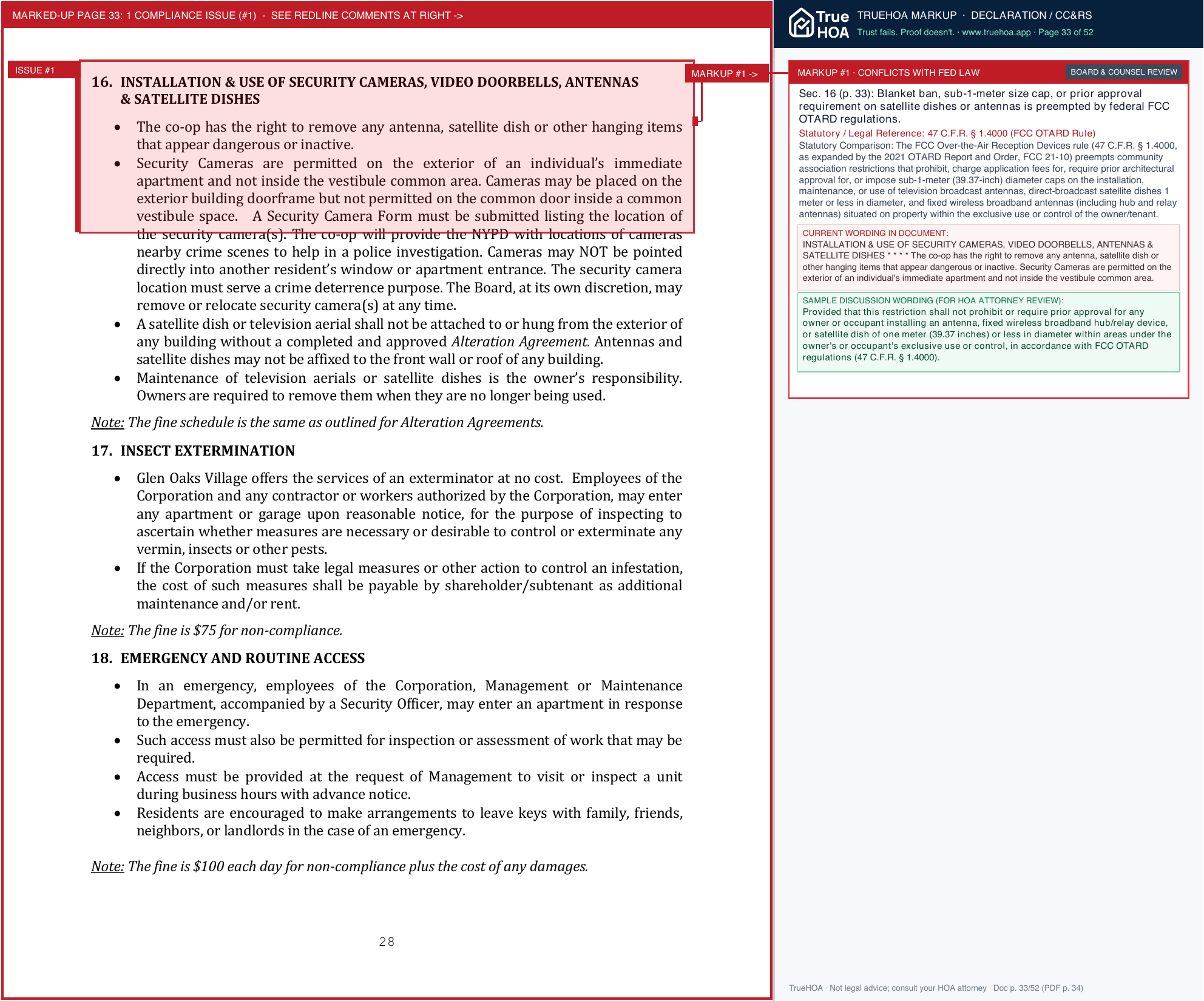 Glen Oaks Village Owners 5fd8ec Faf28bf41669445f9db91bafb97ba619 page 33 widened with TrueHOA Crystal AI margin annotations