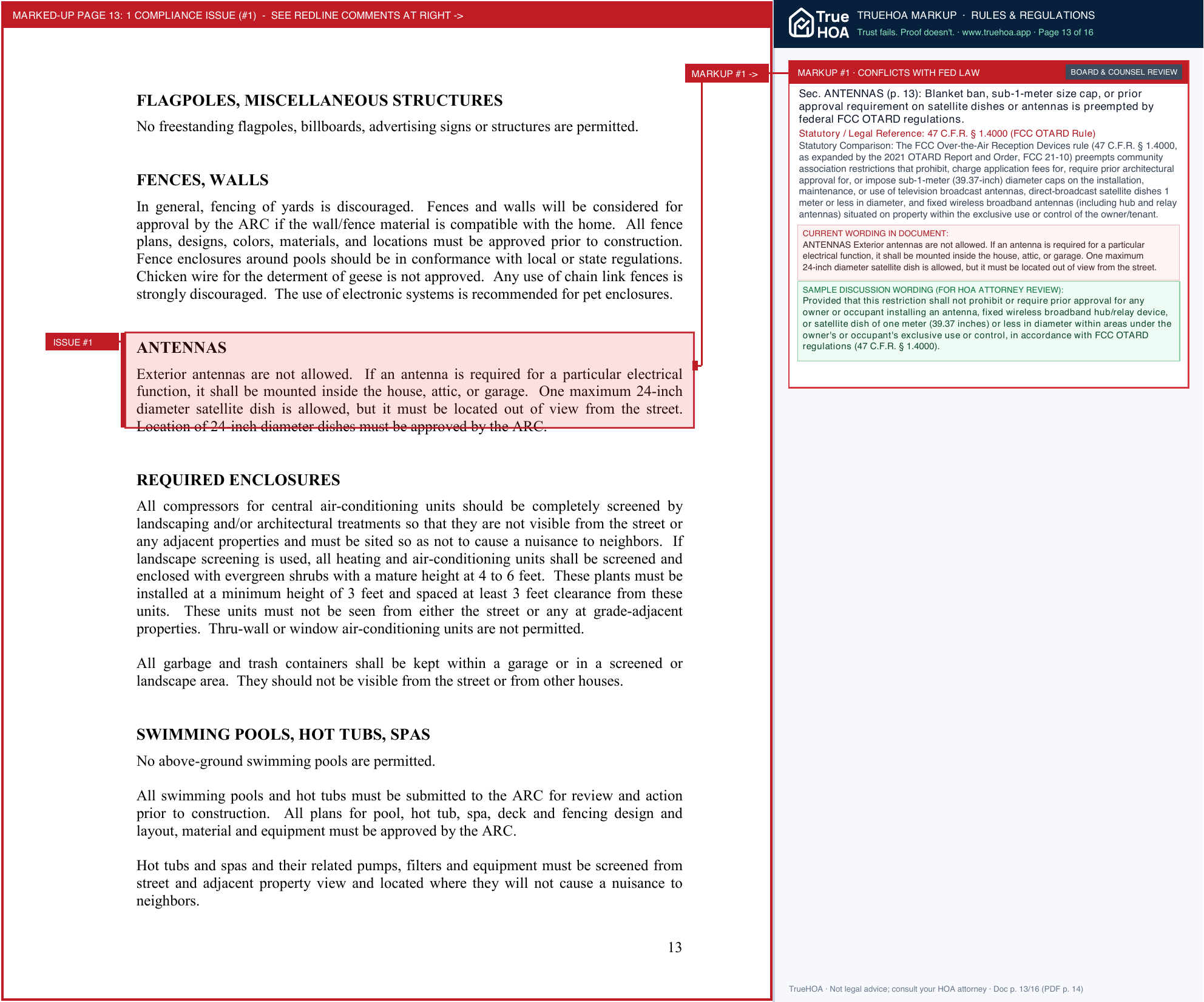 Brookberry Farm HOA Brookberry Farm Architectural Guidelines page 13 widened with TrueHOA Crystal AI margin annotations
