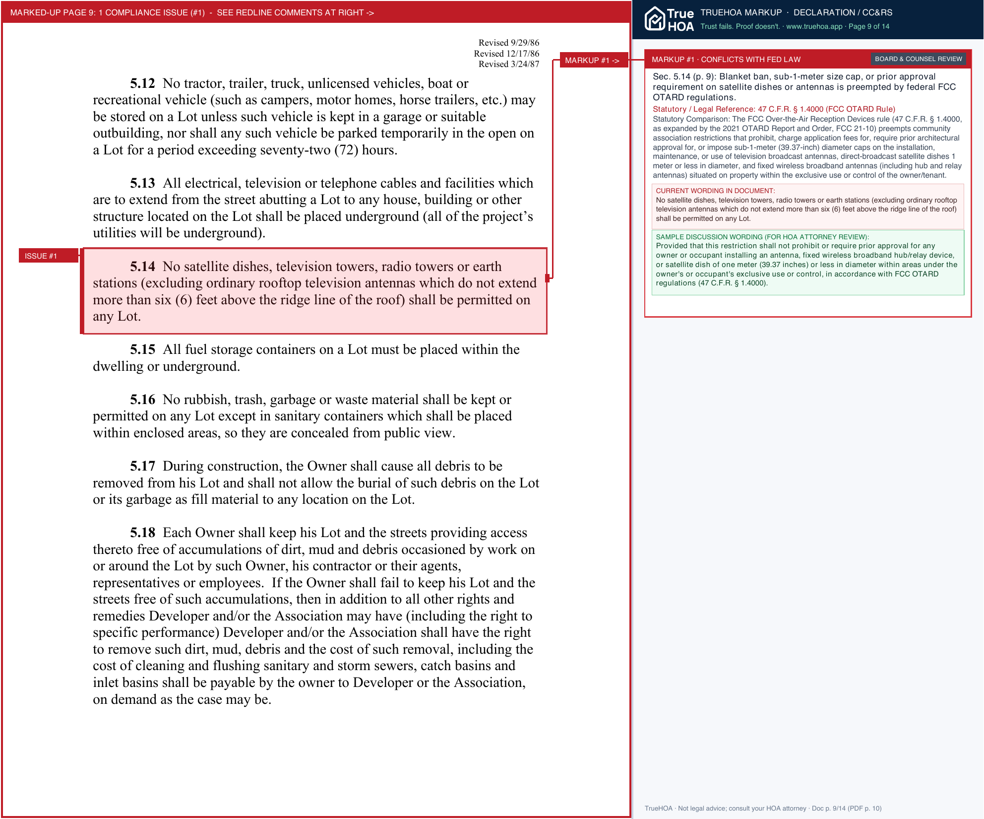 Canterbury Place HOA CanterburyPlace HOA Declaration of Convenants Conditions Restrictions 2022 09 04 page 9 widened with TrueHOA Crystal AI margin annotations