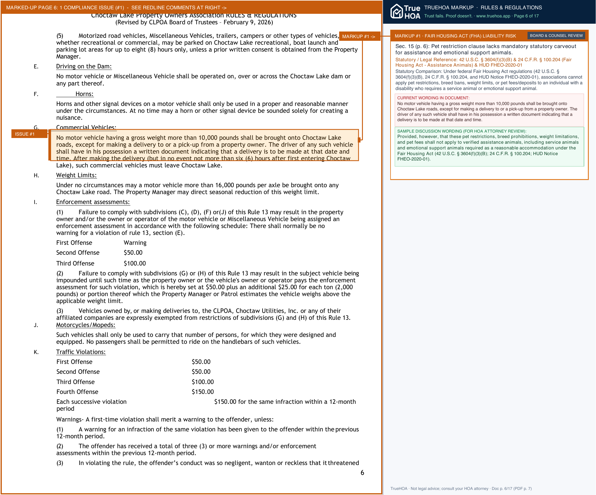 Choctaw Lake POA 5f68f2 4e3436b3b72549c2b0987962313fac82 page 6 widened with TrueHOA Crystal AI margin annotations