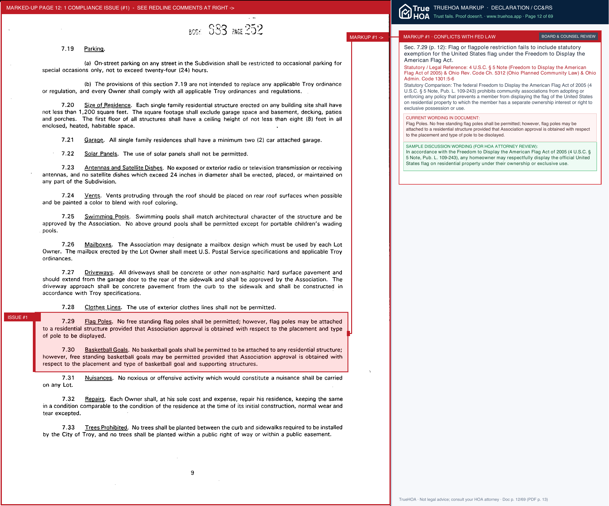 Kensington/huntington HOA Kensington Covenants And Restrictions page 12 widened with TrueHOA Crystal AI margin annotations