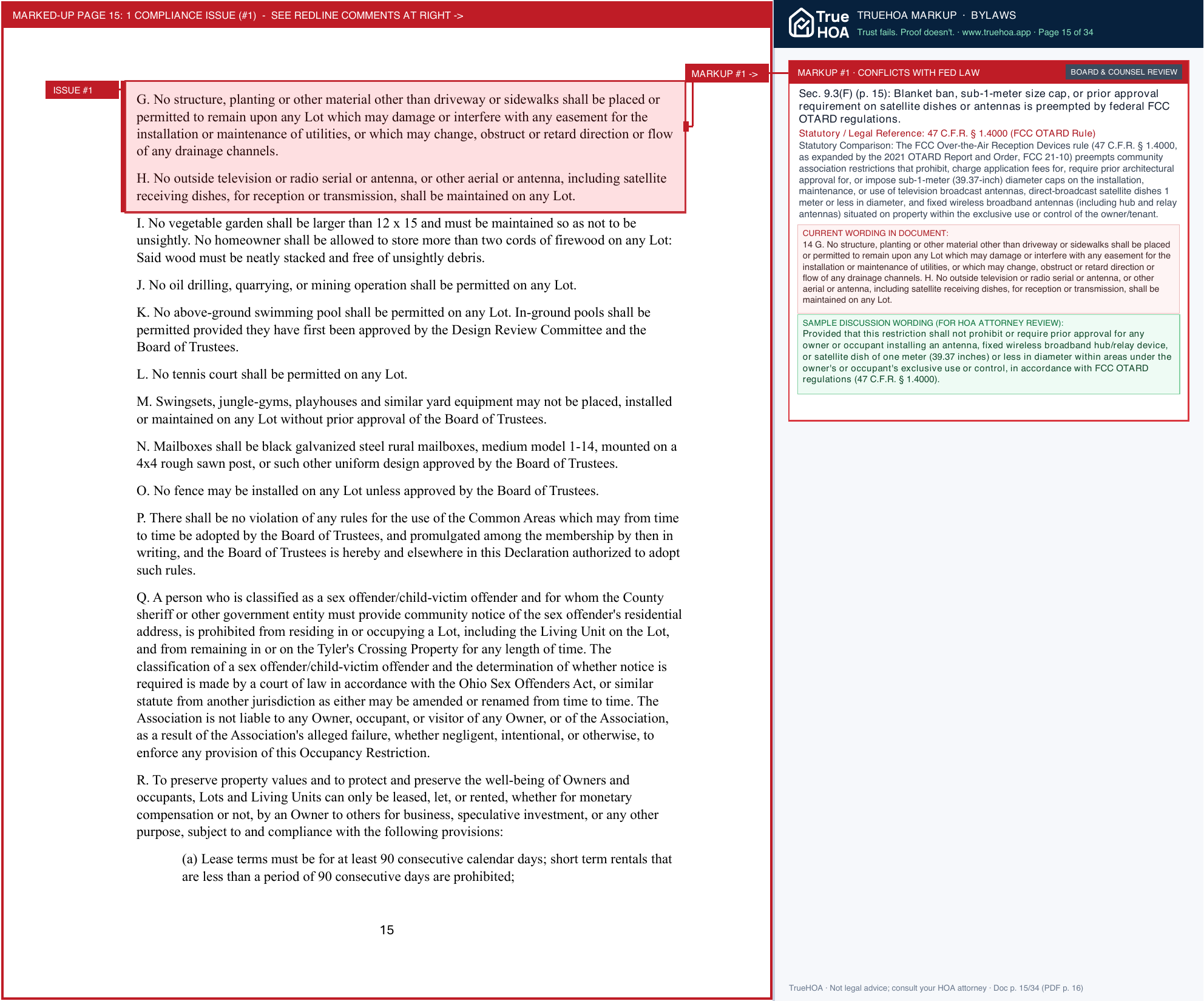 Tyler's Crossing HOA HOA Bylaws Download the most current version of the Tyler's Crossing HOA Bylaws Download PDF List Item 2 page 15 widened with TrueHOA Crystal AI margin annotations