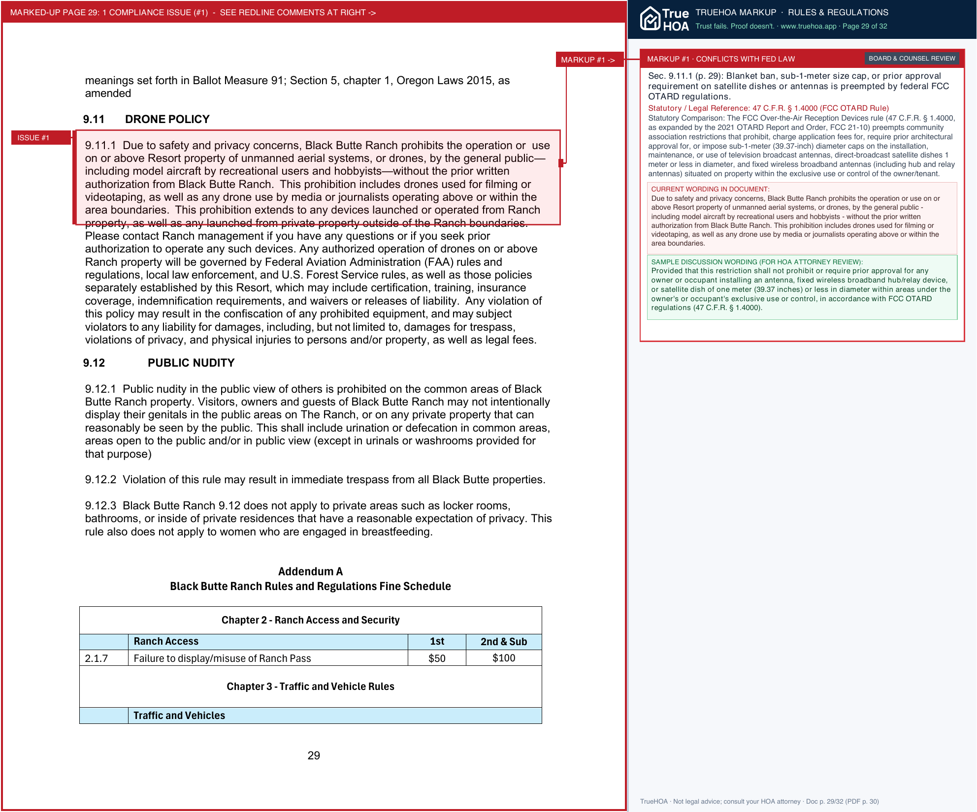 Black Butte Ranch Association Black Butte Ranch Association Rules and Regulations Final approved 9.25.26 page 29 widened with TrueHOA Crystal AI margin annotations