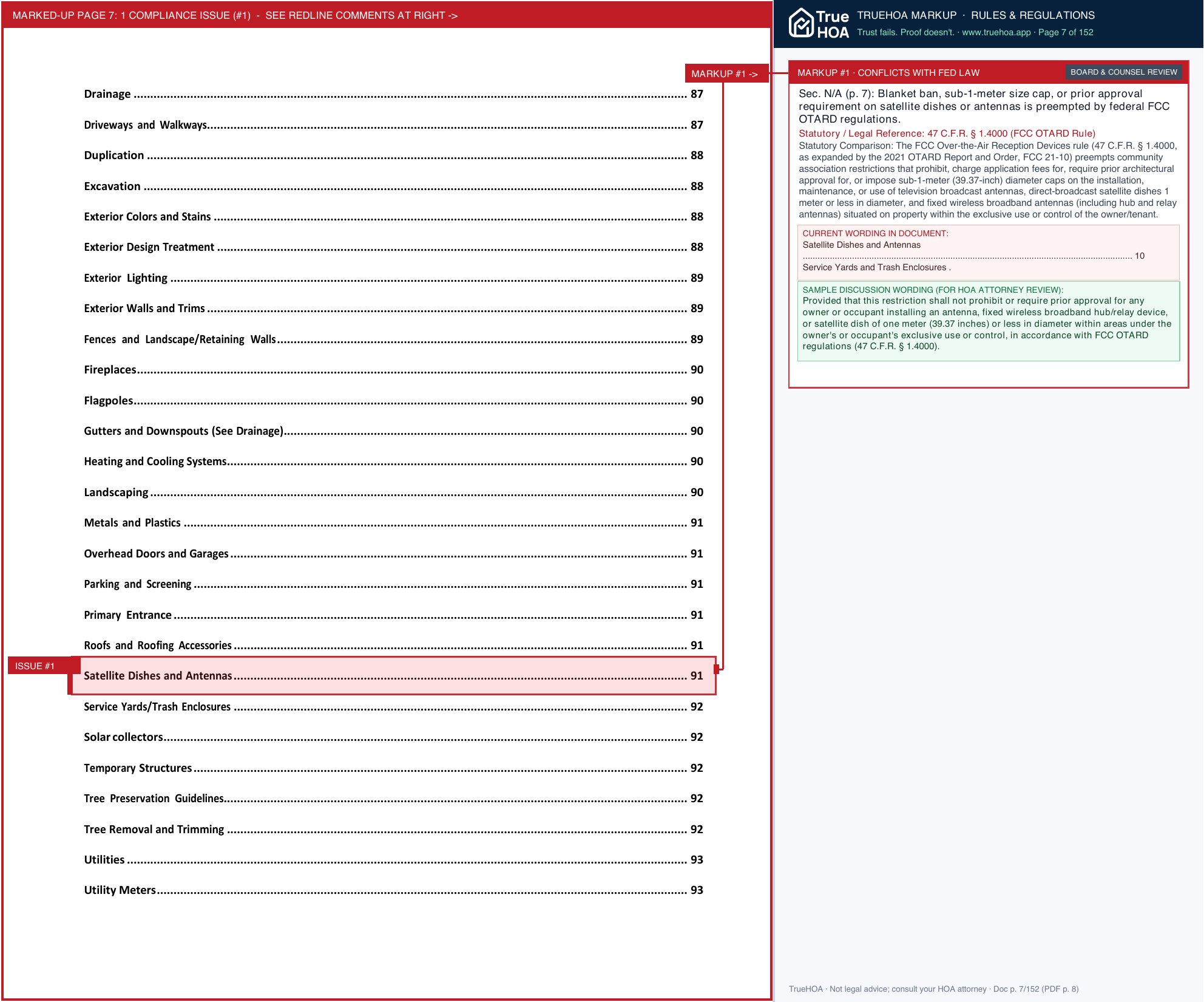 Discovery West Owners Association Rules, Regulations & Community Standards page 7 widened with TrueHOA Crystal AI margin annotations