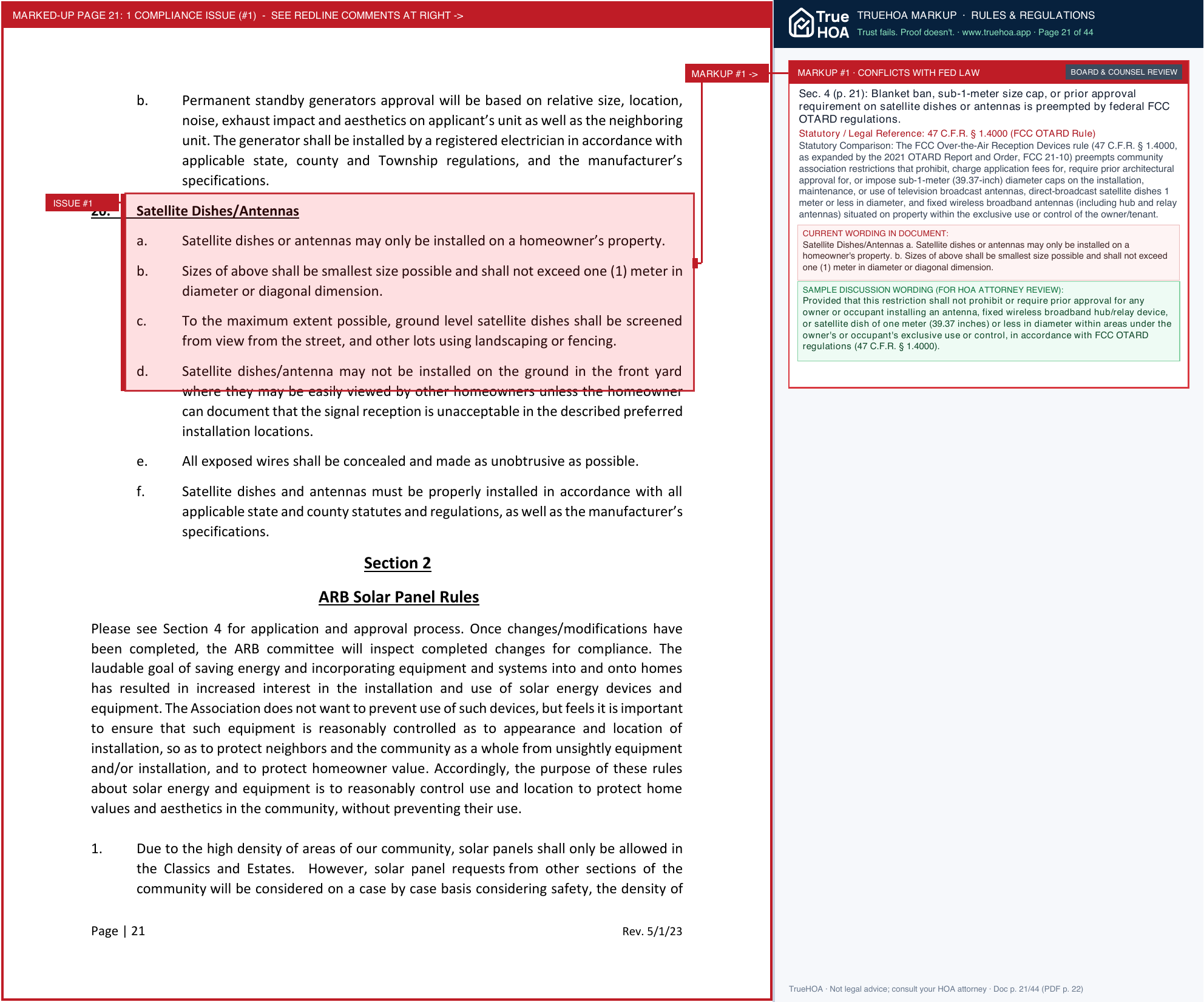 Applecross Country Club Master Association 2023 ACCHOA Architectural Rules and Design Standards FINAL (Revised 05 01 23) page 21 widened with TrueHOA Crystal AI margin annotations