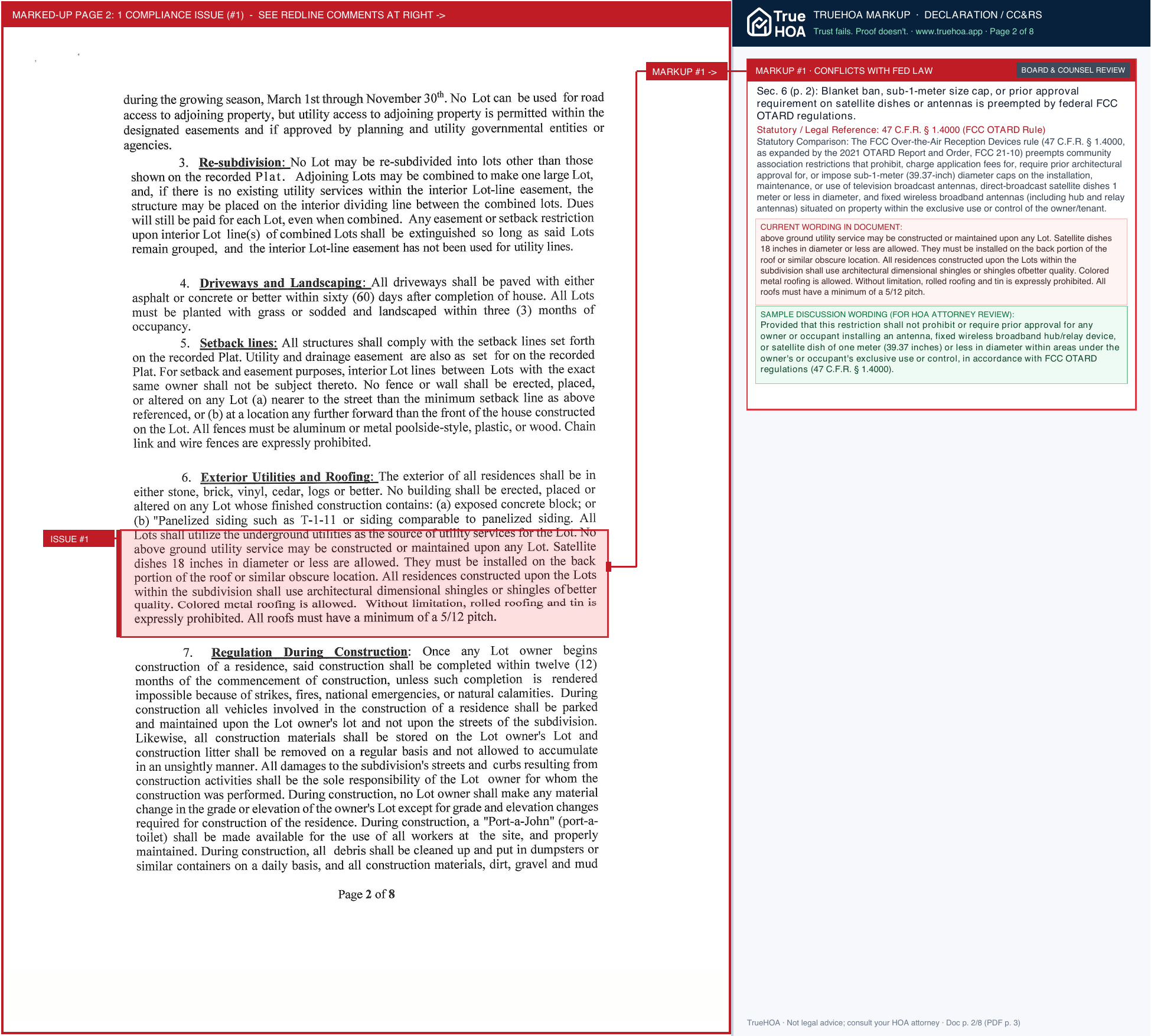 Wild Pear Shores Homeowner's Association Hoa Restrictions page 2 widened with TrueHOA Crystal AI margin annotations