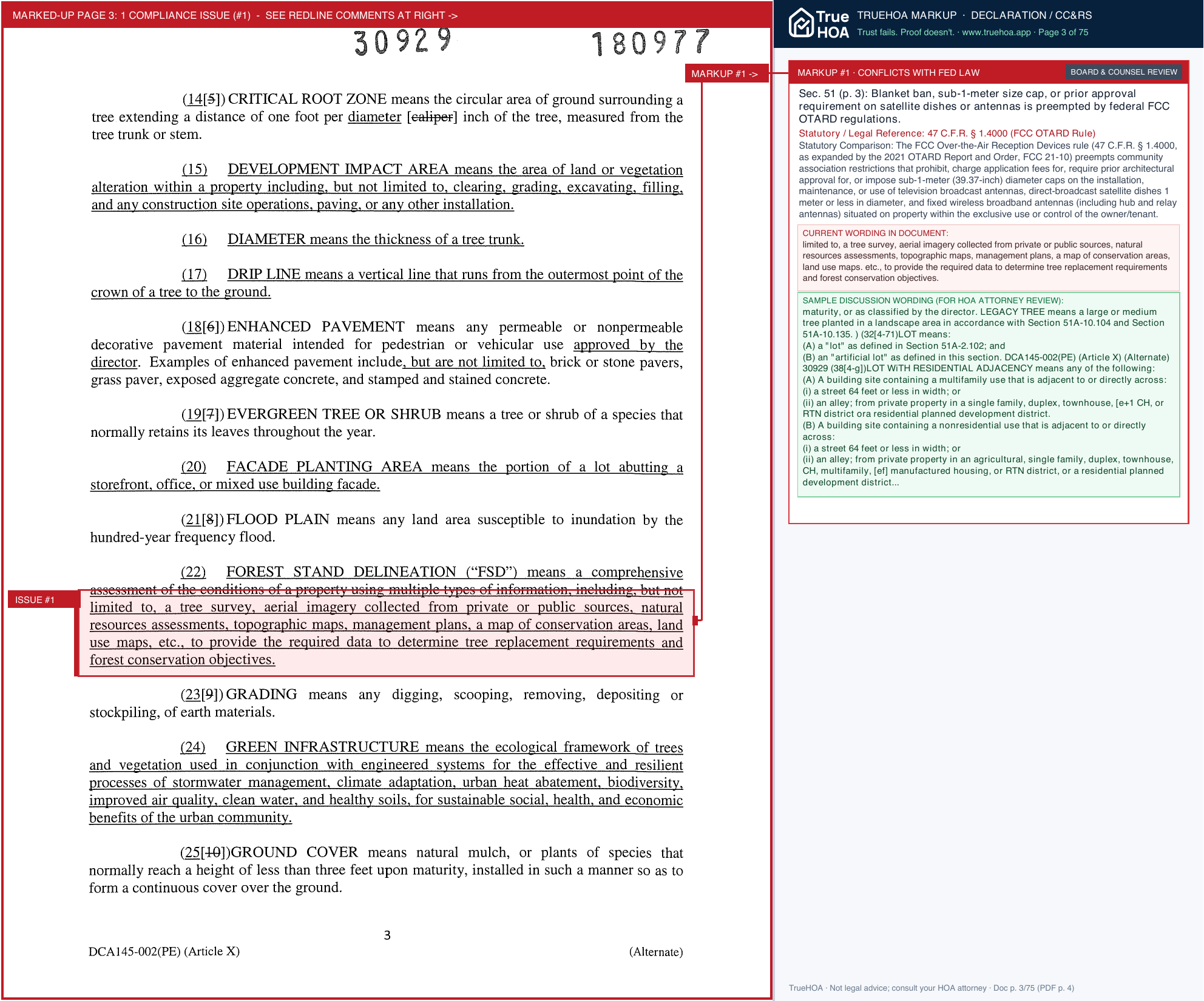 Forest Hills Neighborhood Association Article X 1 Ordinance.stamped 6.27.18 page 3 widened with TrueHOA Crystal AI margin annotations