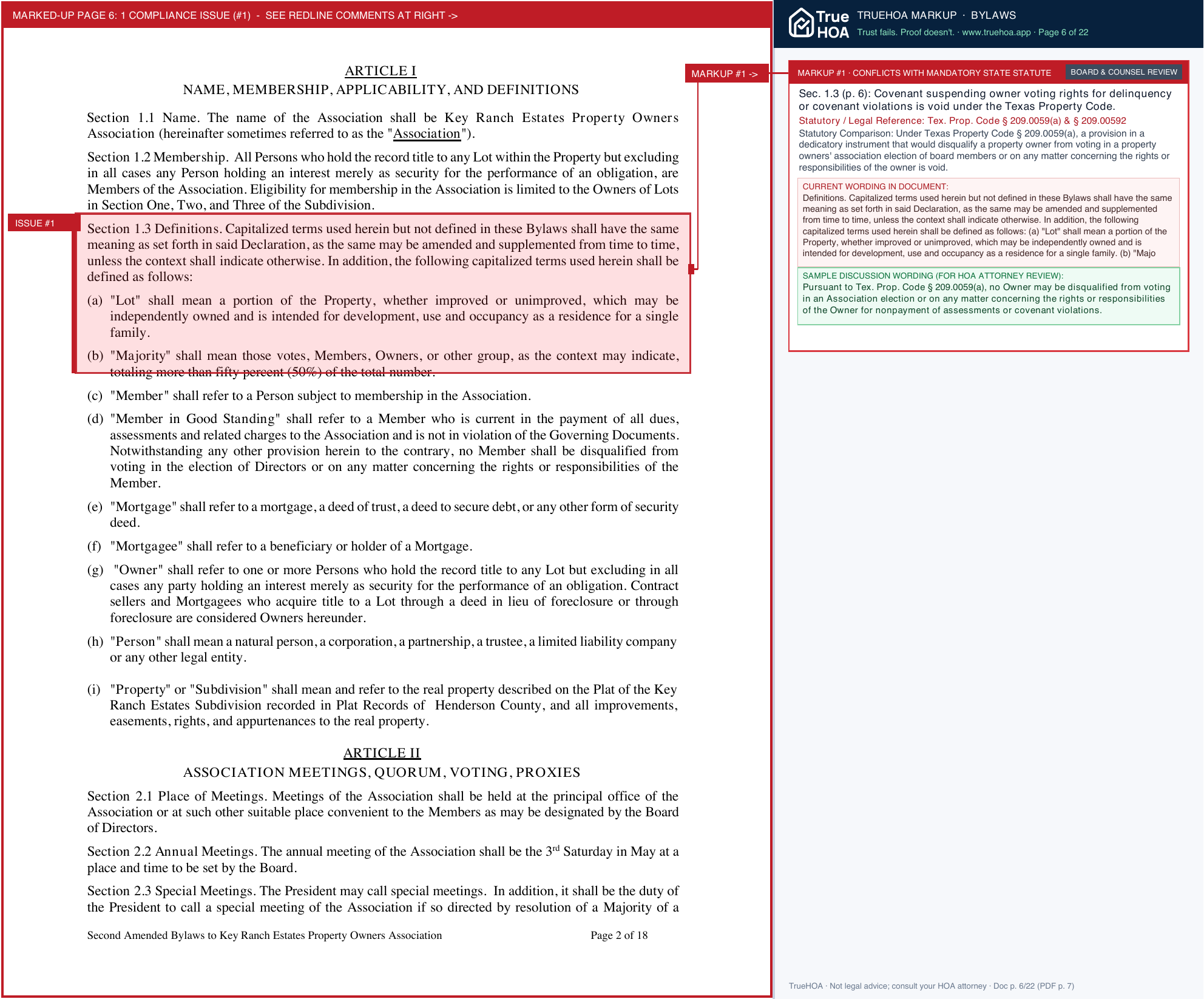 Key Ranch Estates POA Krebylaws2022 page 6 widened with TrueHOA Crystal AI margin annotations
