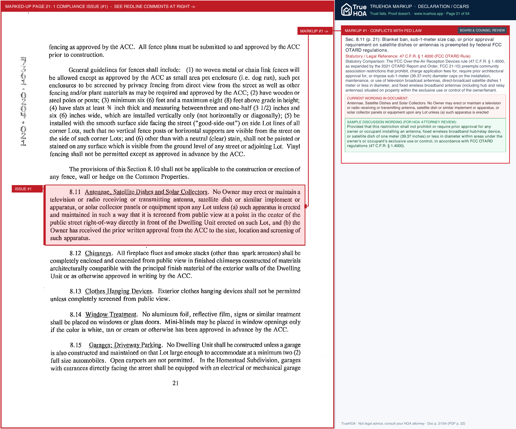 Marine Creek Ranch HOA CCRs.sflb.ashx page 21 widened with TrueHOA Crystal AI margin annotations
