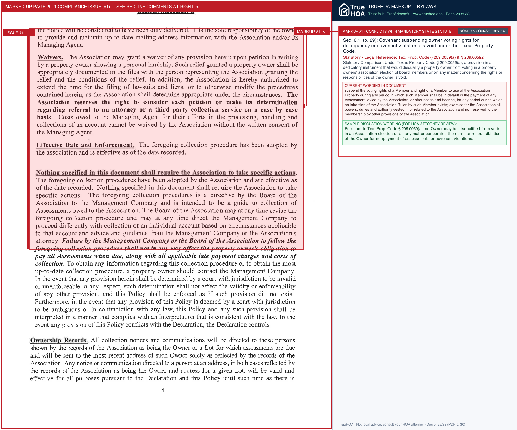 Mercer Crossing North POA Bylaws Mercer North POA Recorded fr CCRs.sflb.ashx page 29 widened with TrueHOA Crystal AI margin annotations