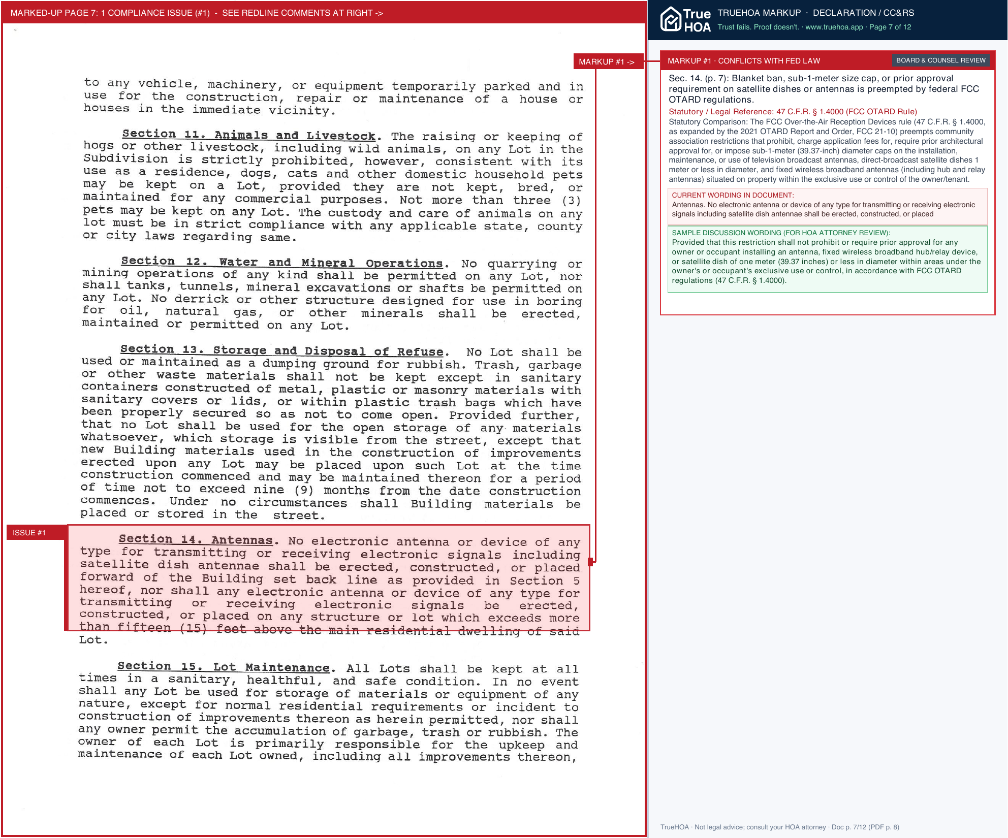 Oak Meadows Civic Club Oak Meadows Section 4 Deed Restrictions 1 page 7 widened with TrueHOA Crystal AI margin annotations