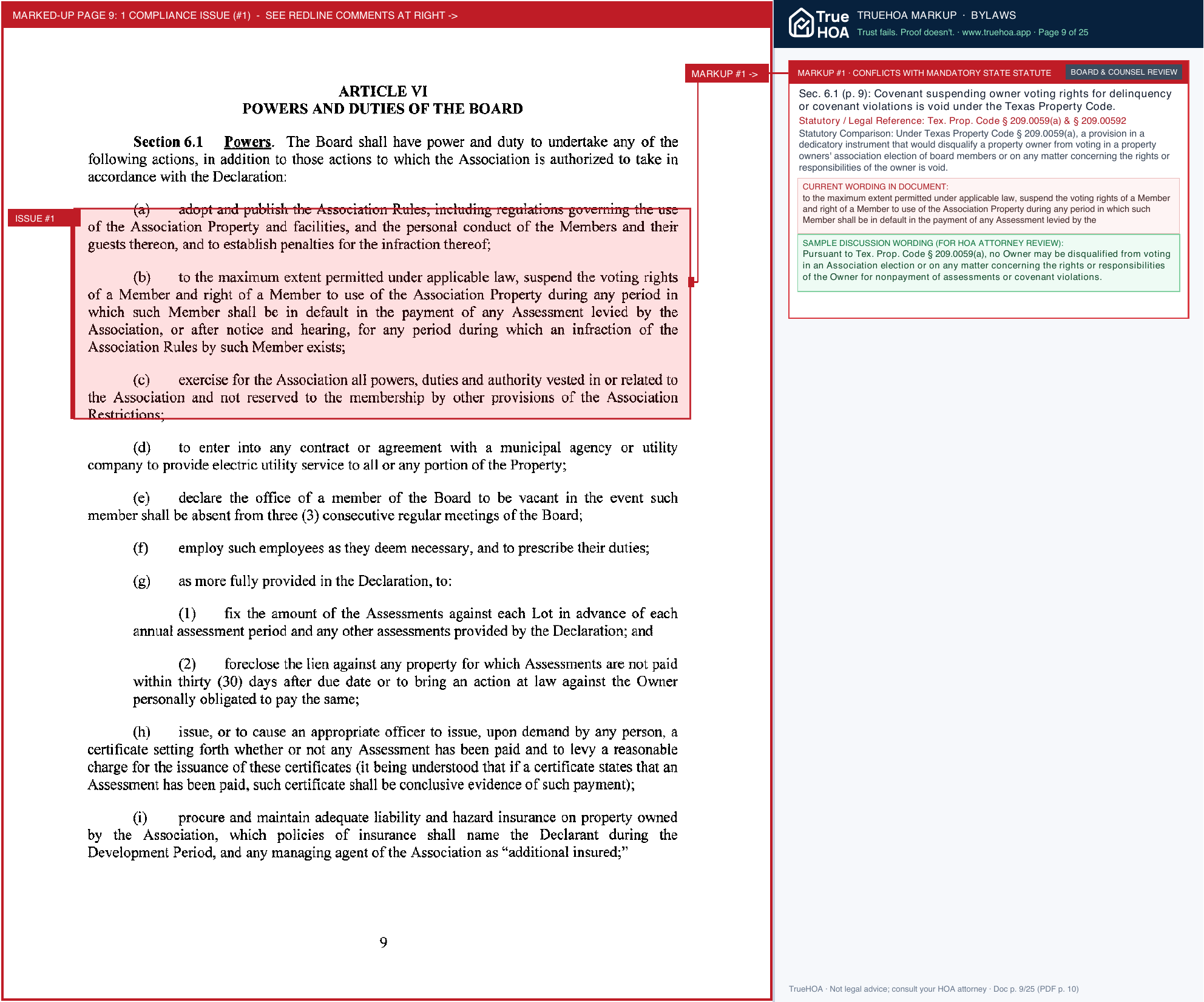 Spiritas Ranch HOA Recorded Bylaws fr CCRs W Policies Spiritas Ranch HOA.sflb.ashx page 9 widened with TrueHOA Crystal AI margin annotations