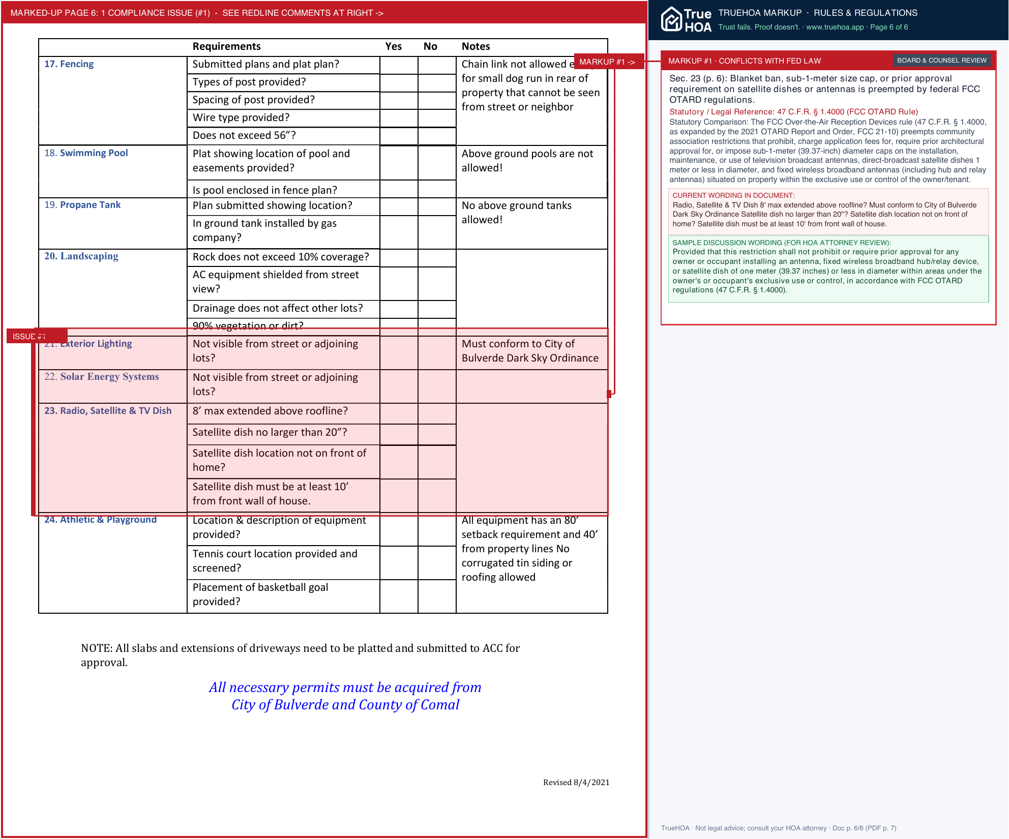 Windmill Ranch HOA WMR Archetectural Design Guidelines Revised 8 page 6 widened with TrueHOA Crystal AI margin annotations