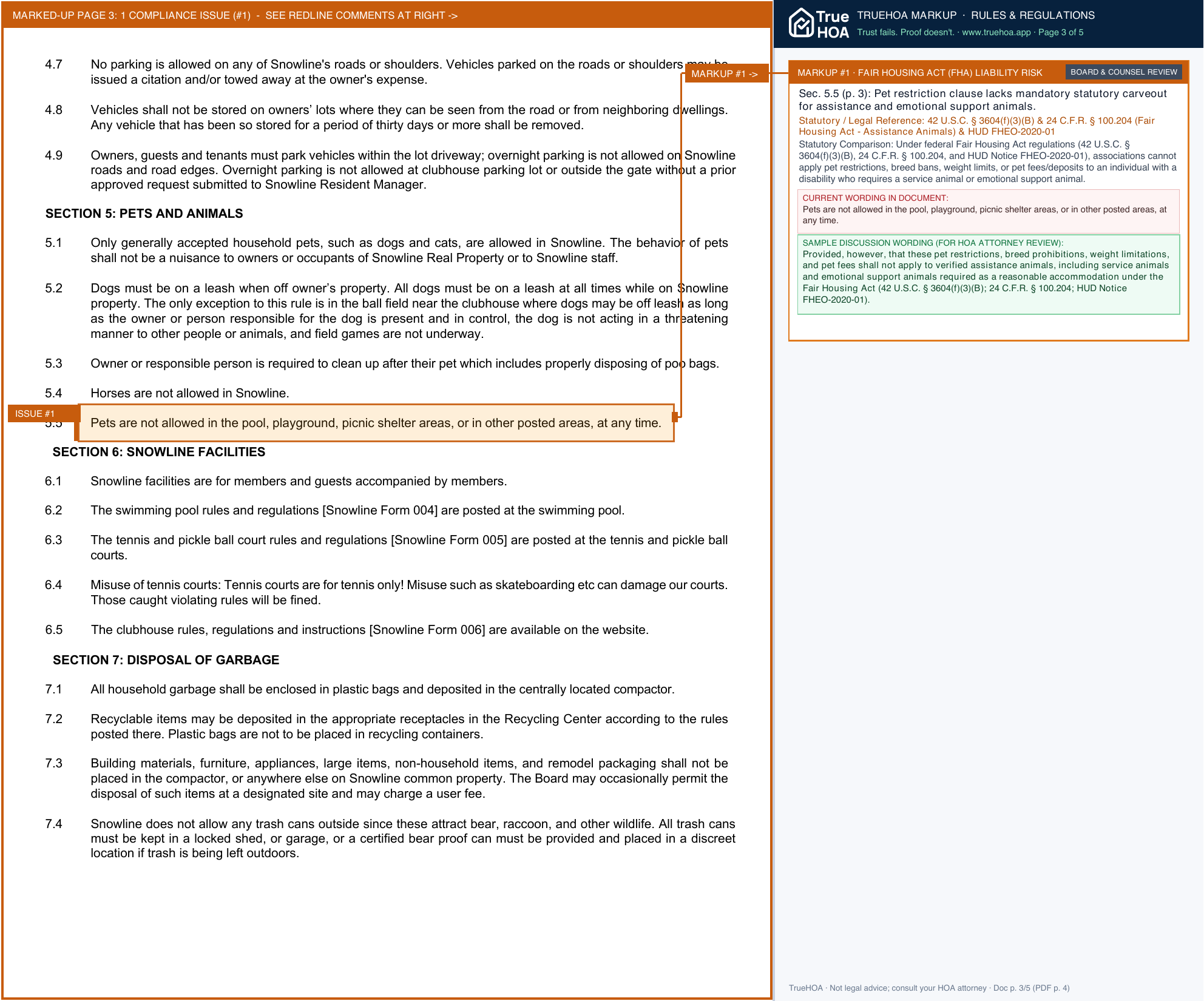 Snowline Community Club 9c6803 87de88a7ca8d40ee9f336a2adb6487fe page 3 widened with TrueHOA Crystal AI margin annotations